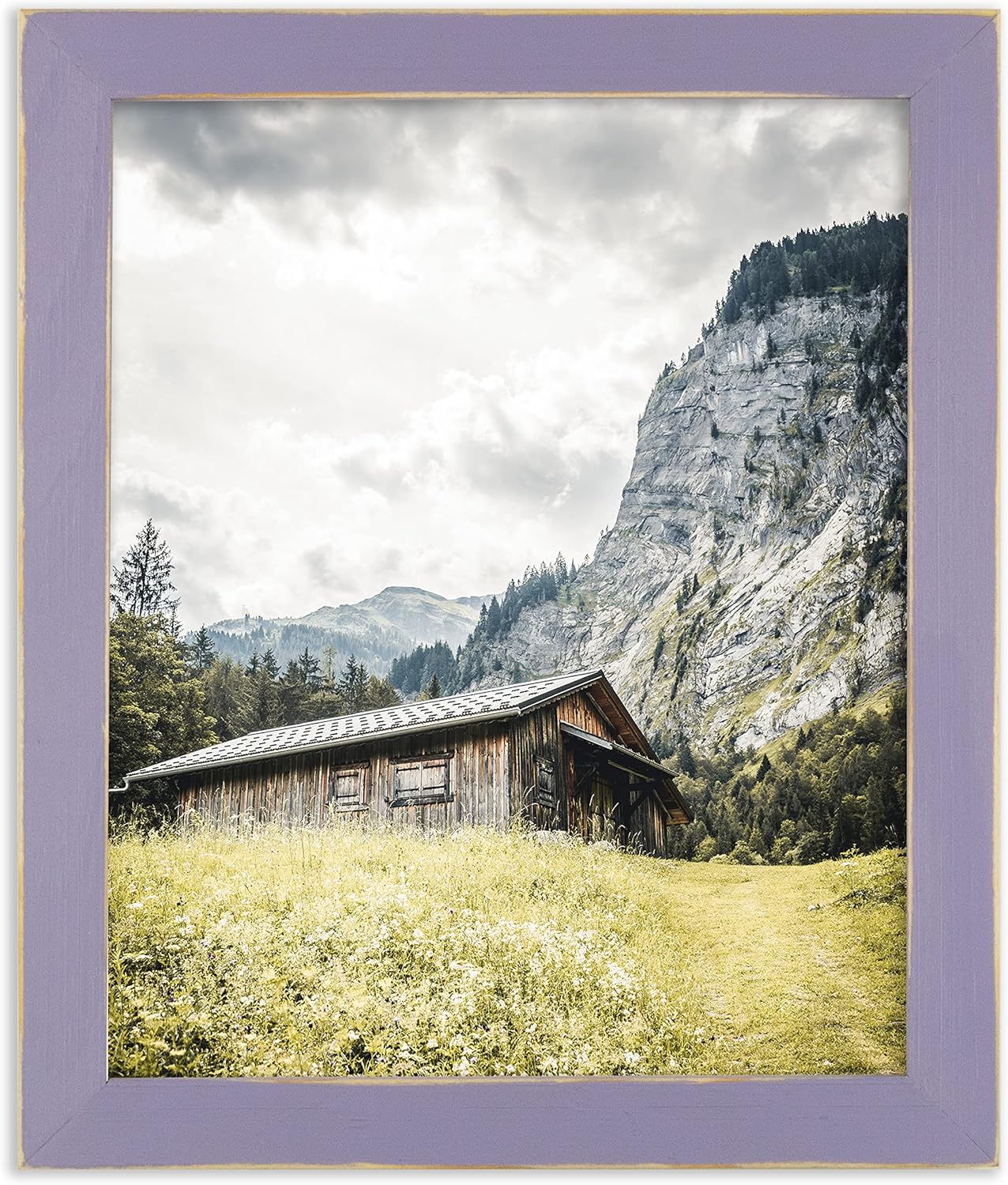 The Rusty Roof – Marco de fotos de madera maciza Emily French Lilac – 11 x 14 pulgadas