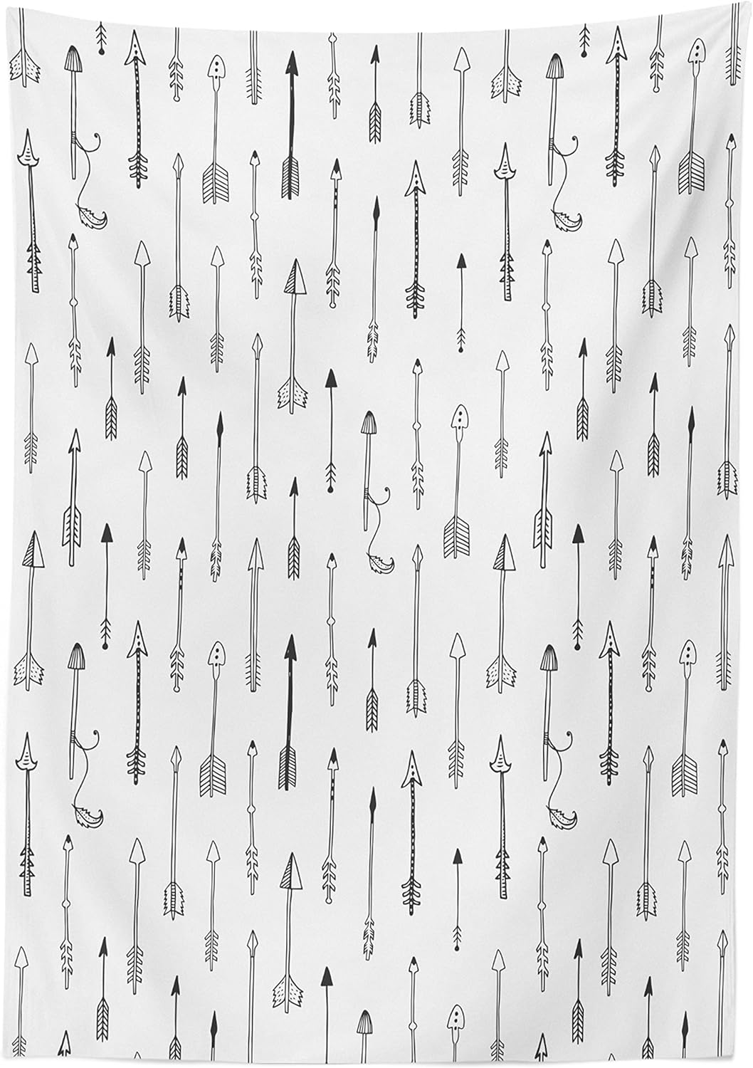Ambesonne Mantel de flecha, motivos tribales nostálgicos gráficos contemporáneos de la cultura retro de flechas nativas, mantel rectangular para