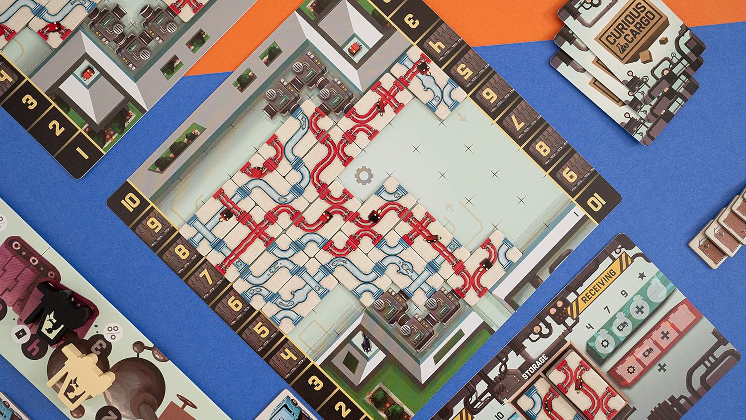 Capstone Games Curious Cargo, juego de mesa de estrategia, 6 tableros de jugadores únicos incluidos y 2 modos de juego, juego competitivo para 2