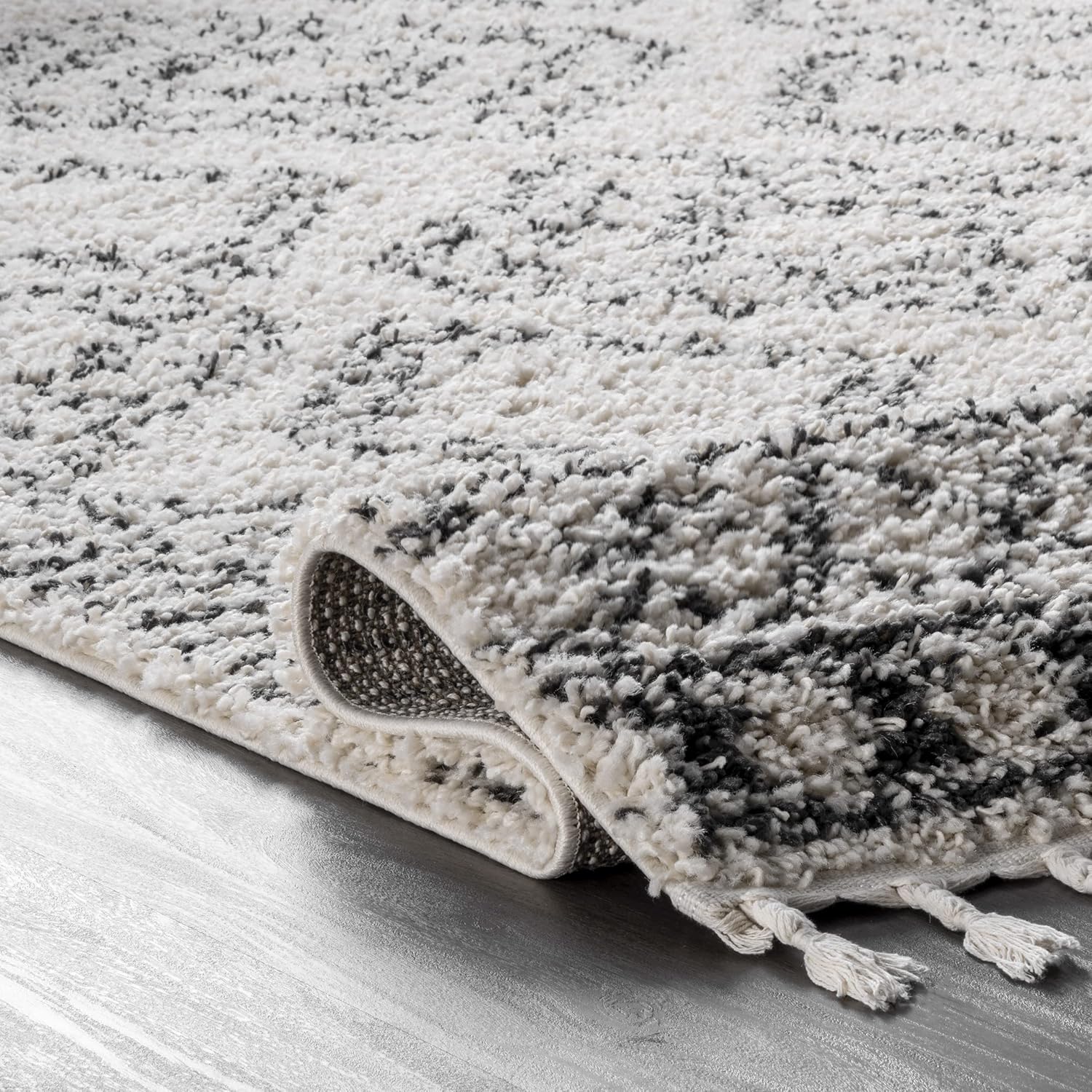 nuLOOM Vasiliki – Alfombra de pelo largo estilo tribal marroquí