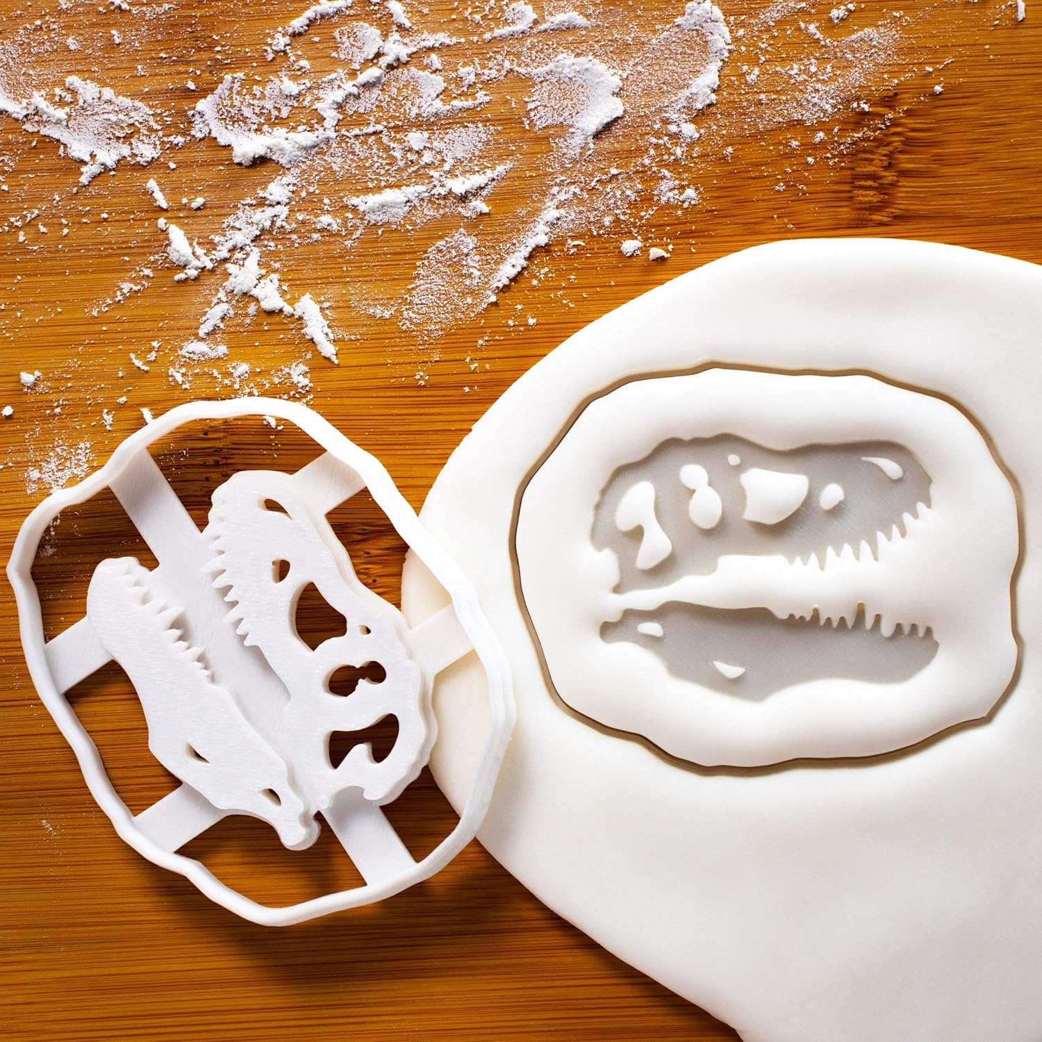 T-Rex Skull Fossil cortador de galletas, 1 pieza – Bakerlogy