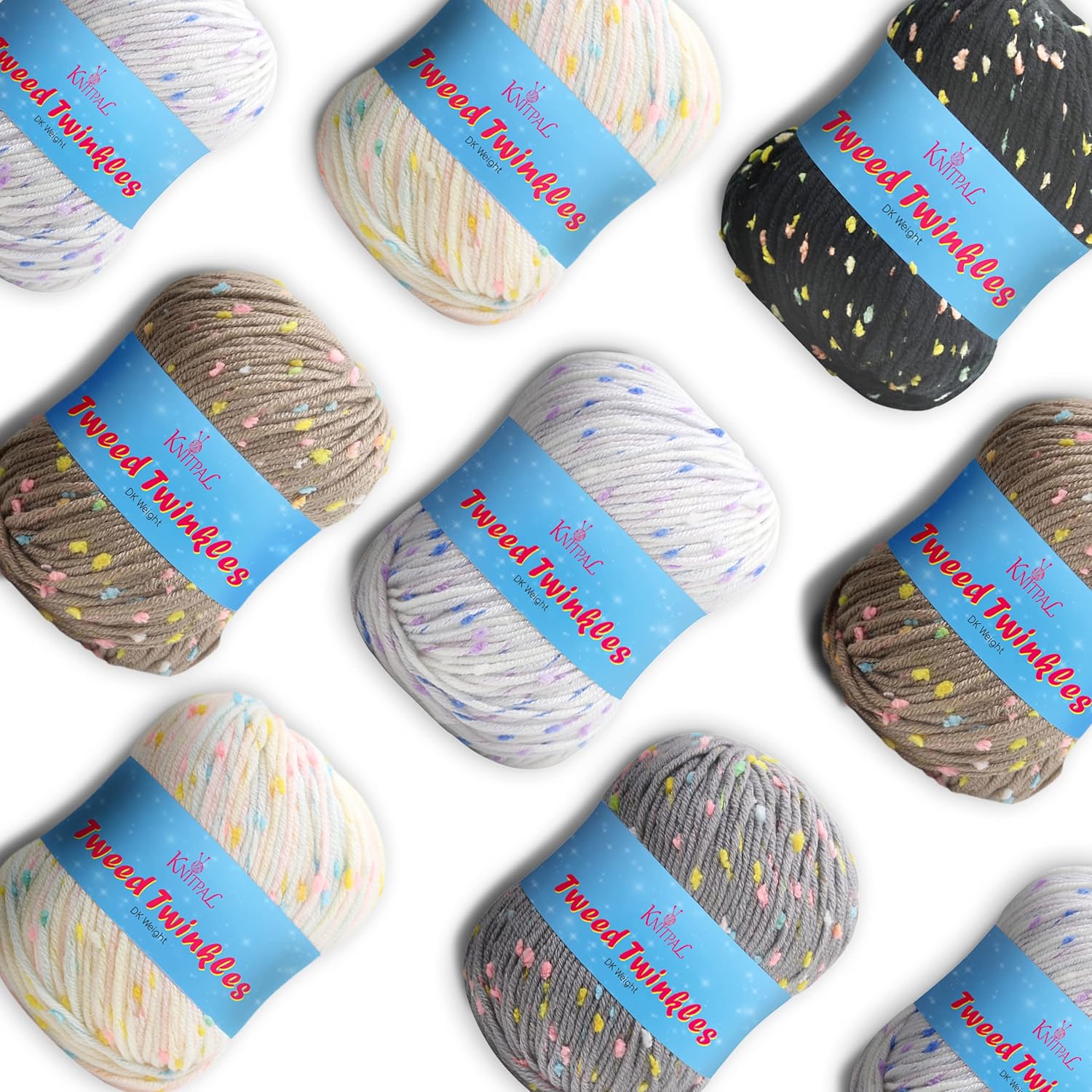 Tweed Twinkles – Hilo de ganchillo texturizado súper suave, 8 bolas (696 yardas14.11 onzas14.11 onzas), peinado ligero #3 (paquete neutro)