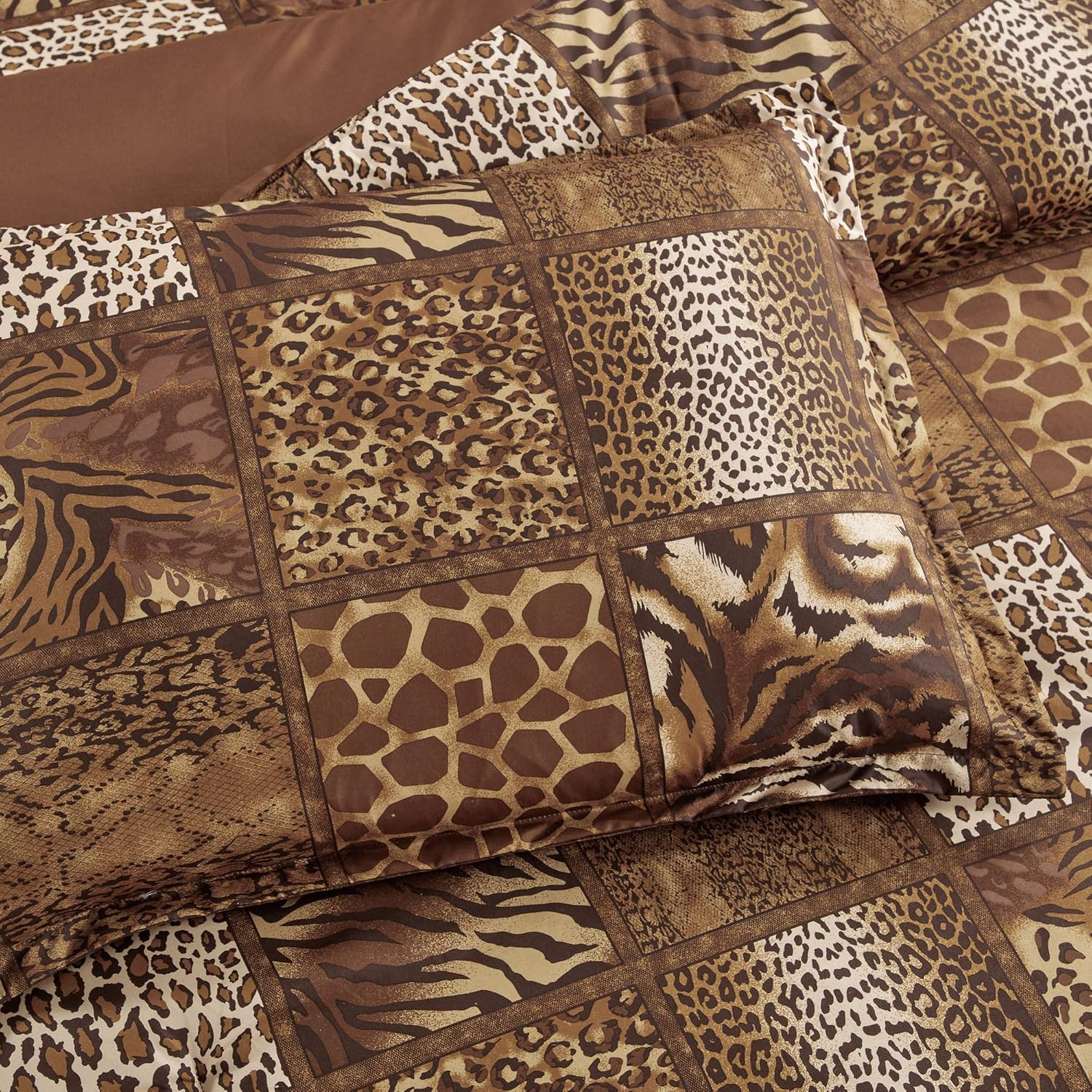 WPM – Juego de sábanas bajeras de 3 piezas con estampado de animales, diseño de cebra, leopardo, cebra, jirafa, selva, bosque, con funda de