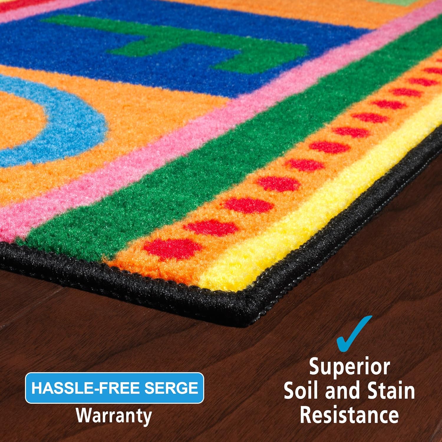 Alfombras Flagship Carpets, modelo ABC, colección económica, fácil cuidado, lavable para aula educativa de niños, Multicolor, 1