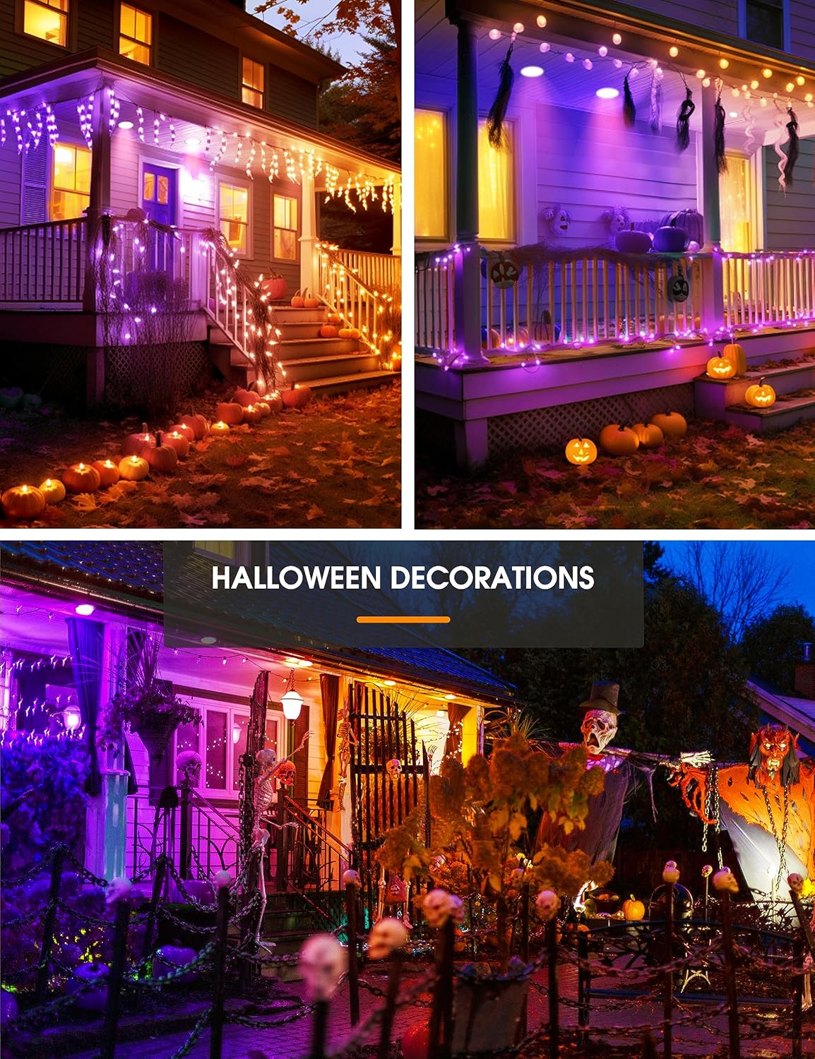 LOHAS – Bombillas de inundación color naranja morado, luz de inundación LED PAR38 para exteriores, equivalente a 100 W, bombilla de porche de color