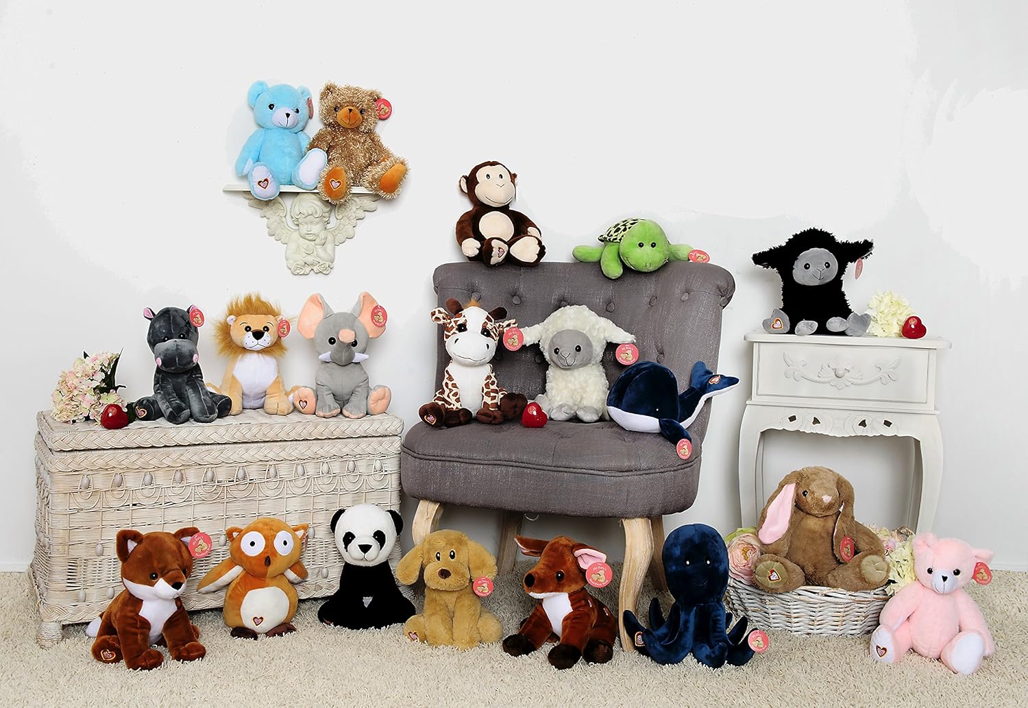 My Baby’s Heartbeat Bear Animal de peluche grabable para reproducción de ultrasonidos y mensajes dulces, revelación de género, oso patriota