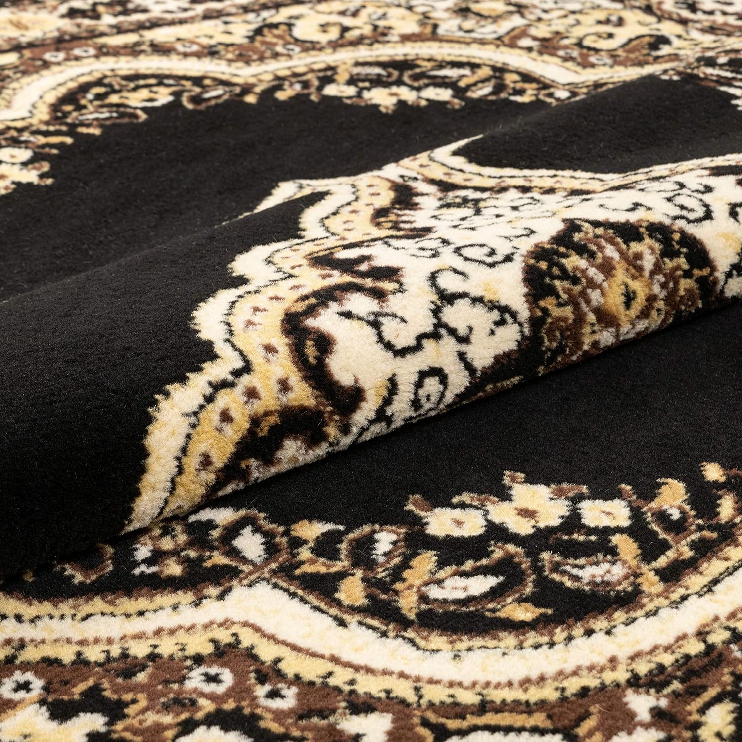Well Woven Medallion – Alfombra negra de 3 pies 3 pulgadas x 5 pies