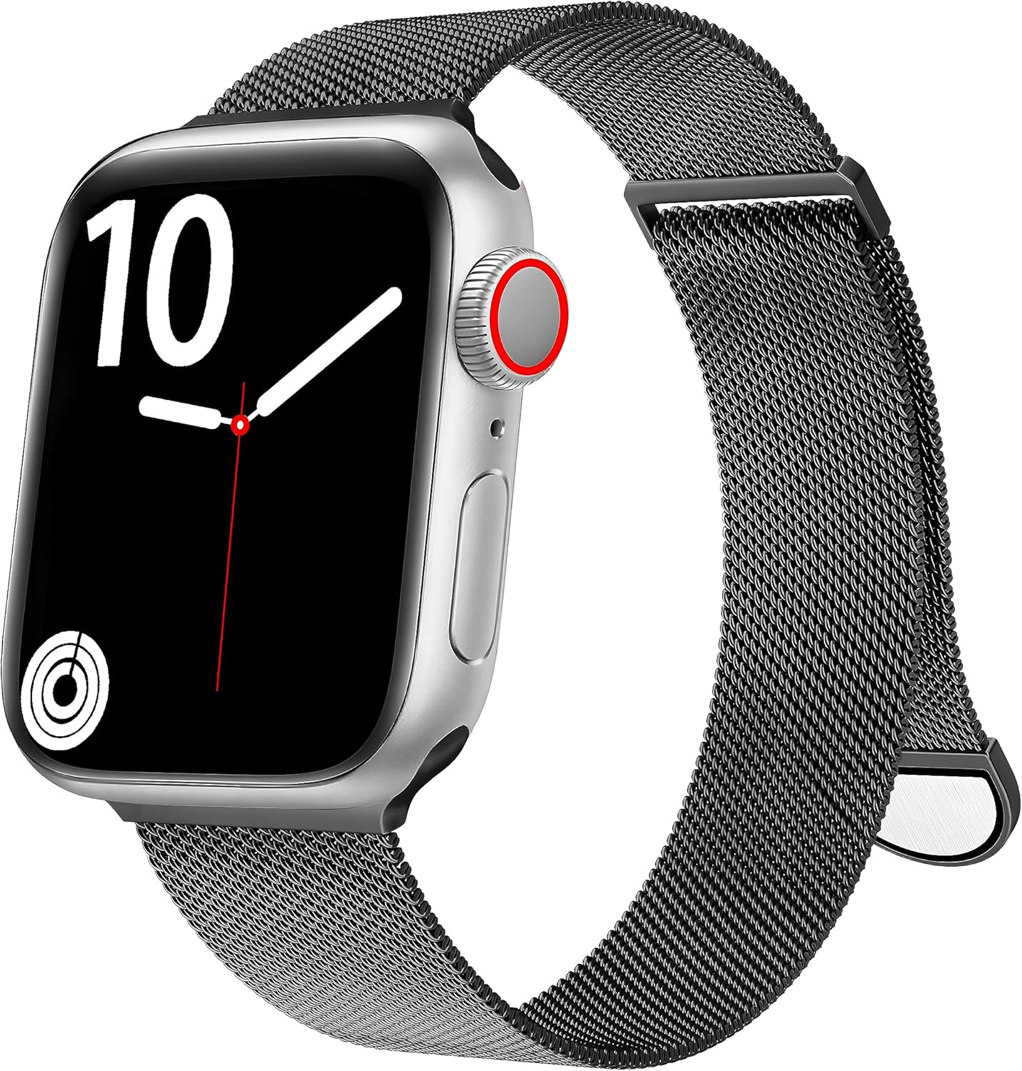 Correa milanesa de metal de acero inoxidable compatible con Apple Watch de 1.496 in, 1.575 in, 1.614 in, 1.654 in, 1.732 in, 1.772 in, 1.772 in,