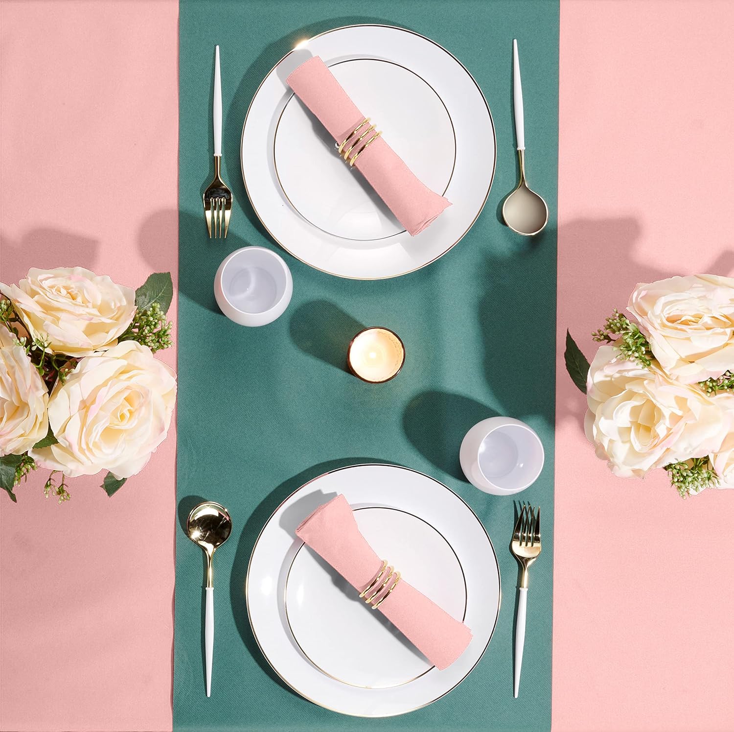 Linen-Feel – Servilletas de papel de colores de color rosa, suaves y absorbentes, para cocina, fiesta, boda, cena o cualquier ocasión (paquete de 50)