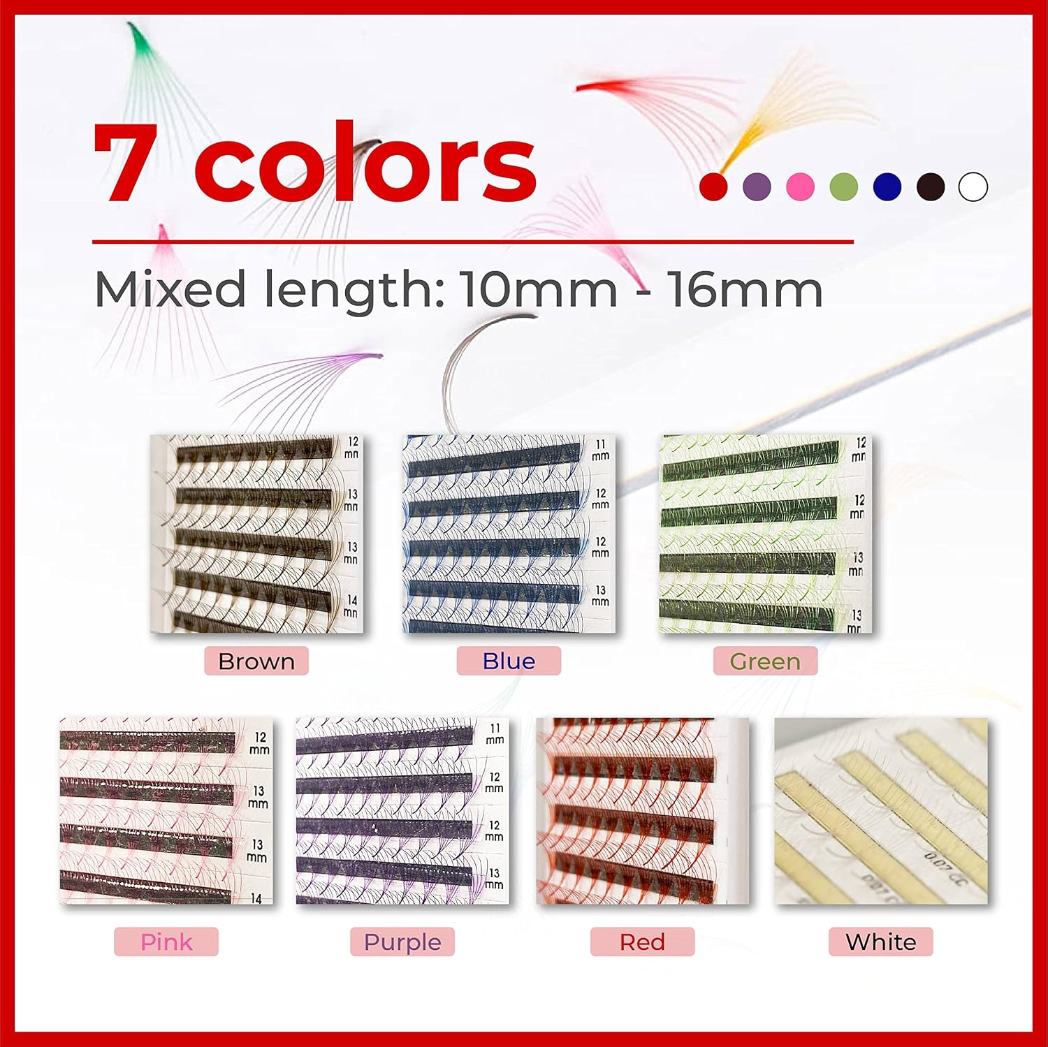 THE LASH SUPPLY 120 abanicos de Halloween, extensiones de pestañas de color prefabricadas 6D, rizo CC, longitud de mezcla de 0.39 a 0.63 pulgadas,