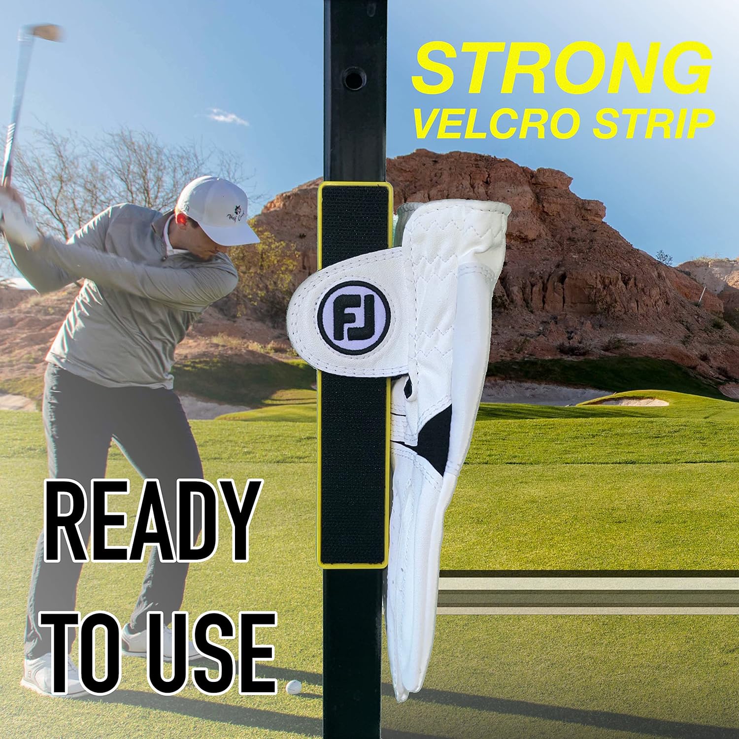 Soporte magnético para guantes de golf para carritos de golf, imanes de fuerza industrial para una sujeción fuerte, velcro fuerte, mantiene las