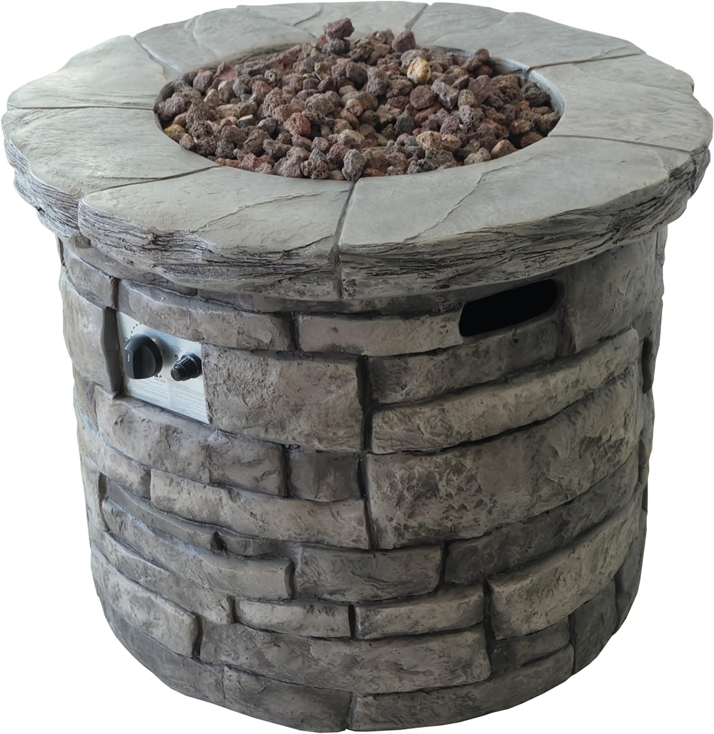 Christopher Knight Home Hoguera circular para exteriores Angeles – 40,000 BTU, gris