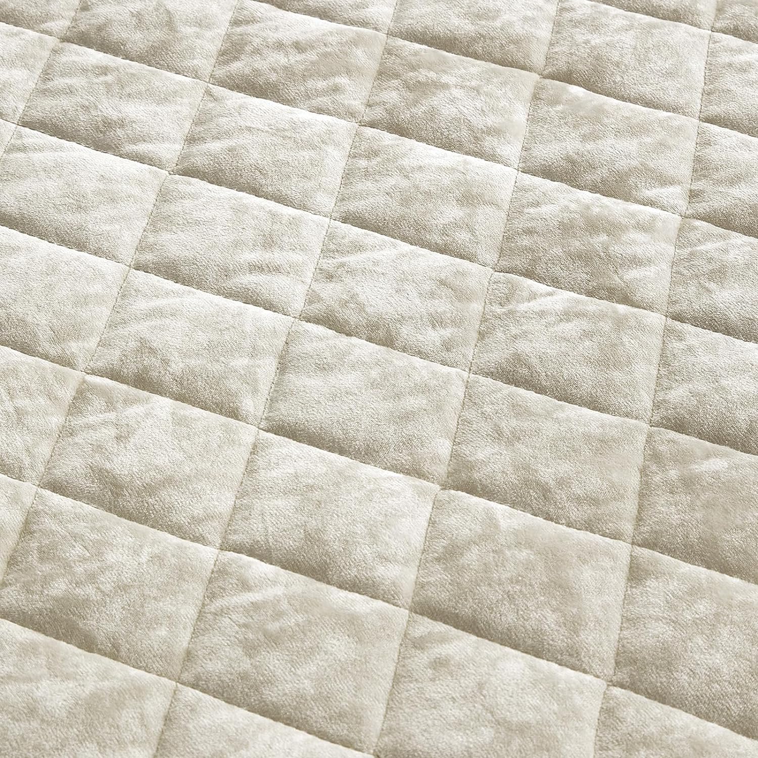 Juego de edredón de terciopelo envejecido, 2 piezas beige individual, cara de terciopelo envejecido y reverso de microfibra cepillada con acolchado