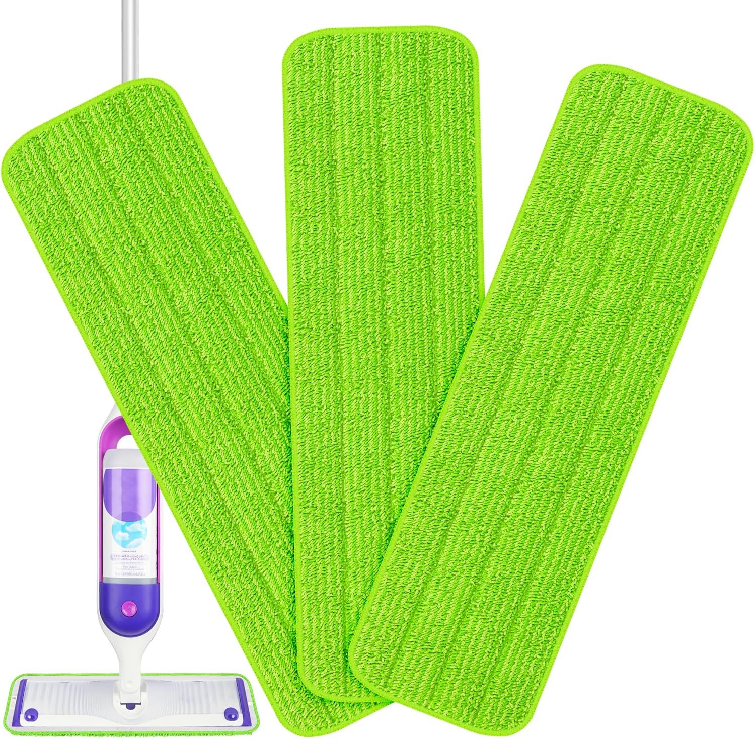 3 almohadillas reutilizables para trapeador compatibles con Swiffer PowerMop, almohadillas de microfibra de 15 pulgadas para trapeador de suelo,