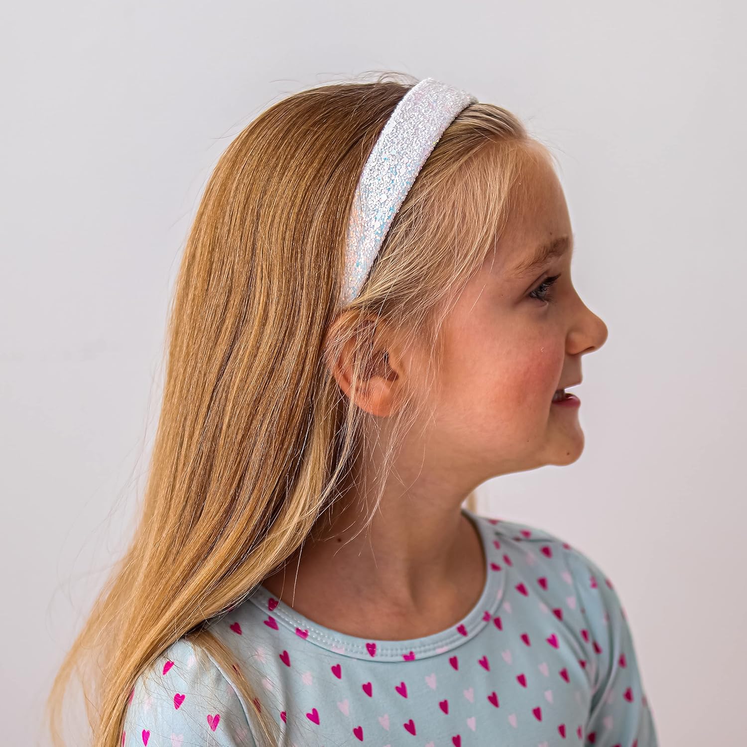 FROG SAC Diademas con purpurina para niñas, diadema ancha brillante para accesorios para el cabello de niñas pequeñas, lindas bandas brillantes para