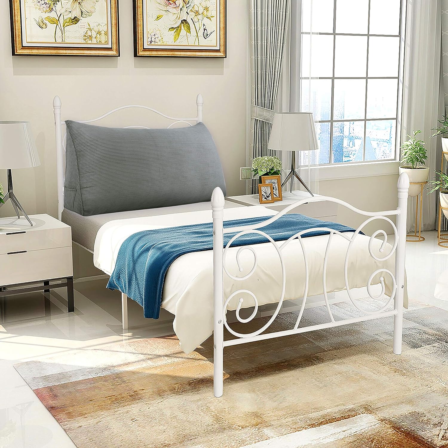 Almohada de cuña para cabecero, tamaño Queen XXL, almohada para respaldo de cama, cojín de respaldo para leer, ver la televisión, trabajar sentado