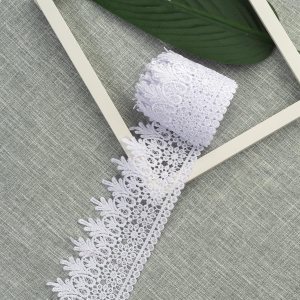IDONGCAI Borde festoneado floral de poliéster Venecia, encaje vintage blanco de 3 yardas para regalo de adorno, disfraces, vestidos decoración del IDONGCAI Borde festoneado floral de poliéster Venecia, encaje vintage blanco de 3 yardas para regalo de adorno, disfraces, vestidos decoración del