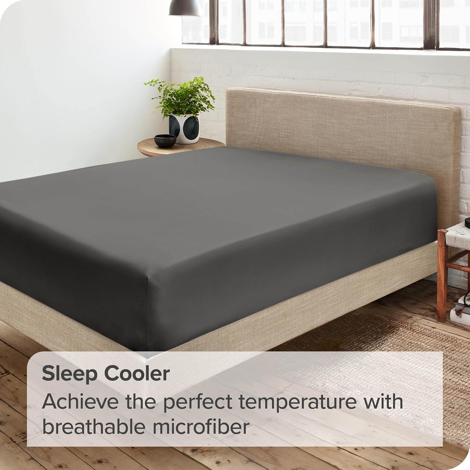 Bare Home Sábana bajera ajustable de cabeza dividida Flex King – Microfibra 1800 premium – Lujo de hotel ultrasuave – Bolsillo profundo – Duradero y