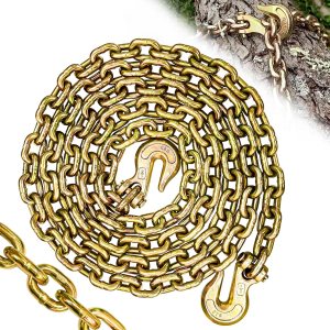 Cadena de seguridad con soporte de cadenas de alta resistencia de grado 80  16 pies con ganchos a presión de horquilla de 12 pulgada  Límite de Cadena de seguridad con soporte de cadenas de alta resistencia de grado 80  16 pies con ganchos a presión de horquilla de 12 pulgada  Límite de