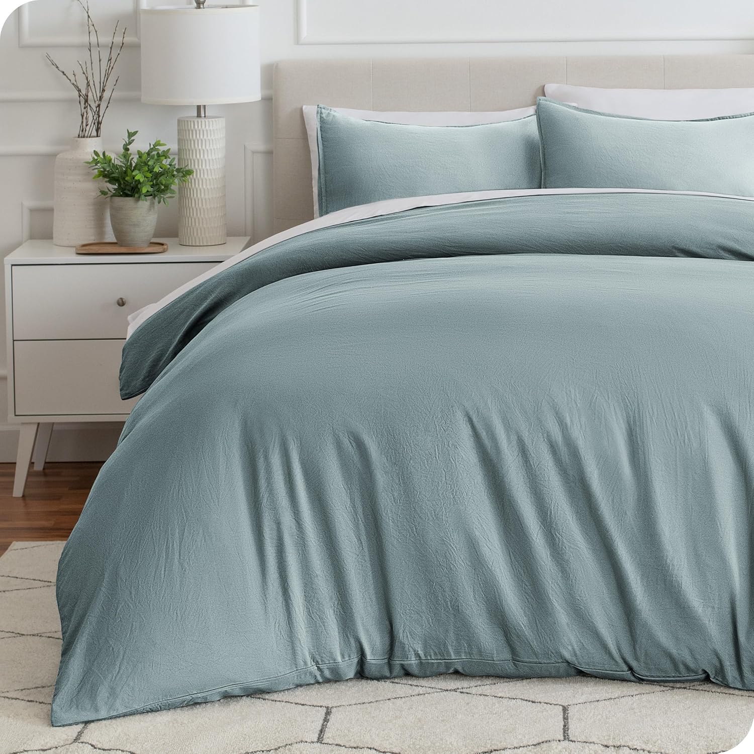 Bare Home – Juego arenado de funda de edredón para cama matrimonial, colección 1800 Premium – Funda fresca de edredón y fundas de edredón