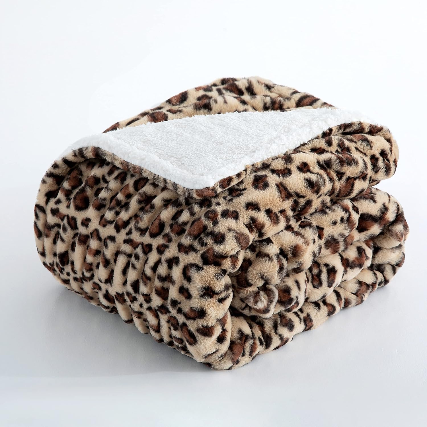 Lujosa manta de piel sintética de felpa con diseño de leopardo marrón, mullida, súper suave, gruesa, cálida, para sofá, cama, silla, decoración del