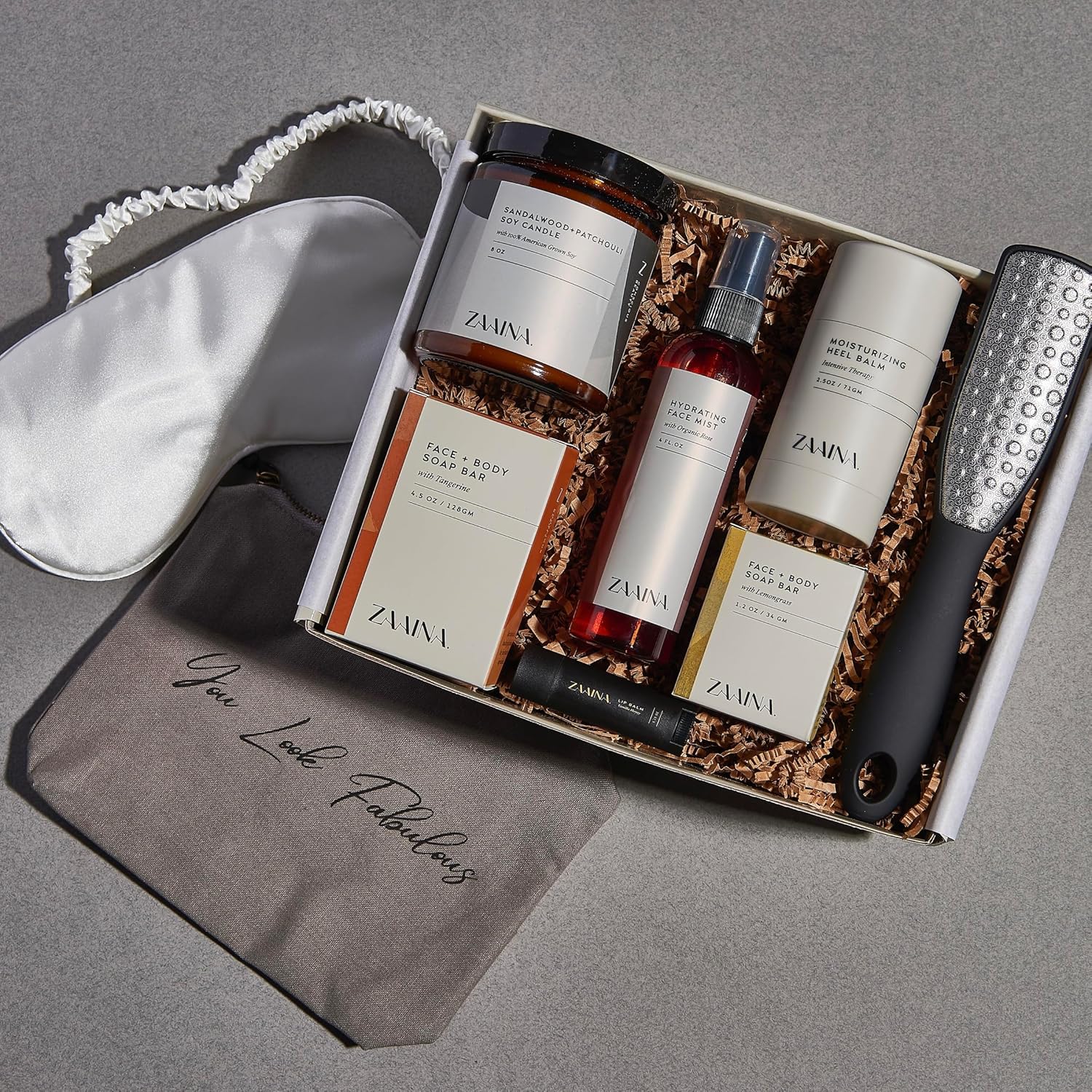 Wellness Self Care Package for Women, Mother’s Day Spa Gift Set with Sandalwood Candle, Relaxing Luxury Spa Box with Natural and Clean Beauty
