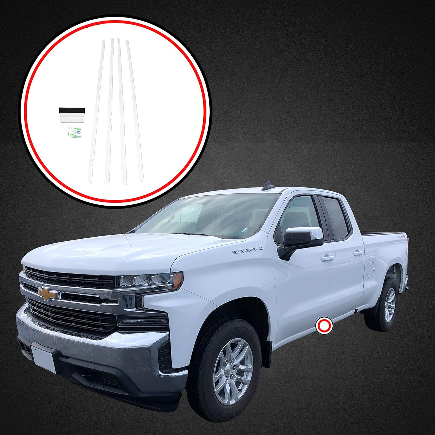 Red Hound Auto Protectores de borde de puerta compatibles con Chevrolet Silverado GMC Sierra 1500 Double Cab 2019-2023 4 puertas y 20-23 2500HD y