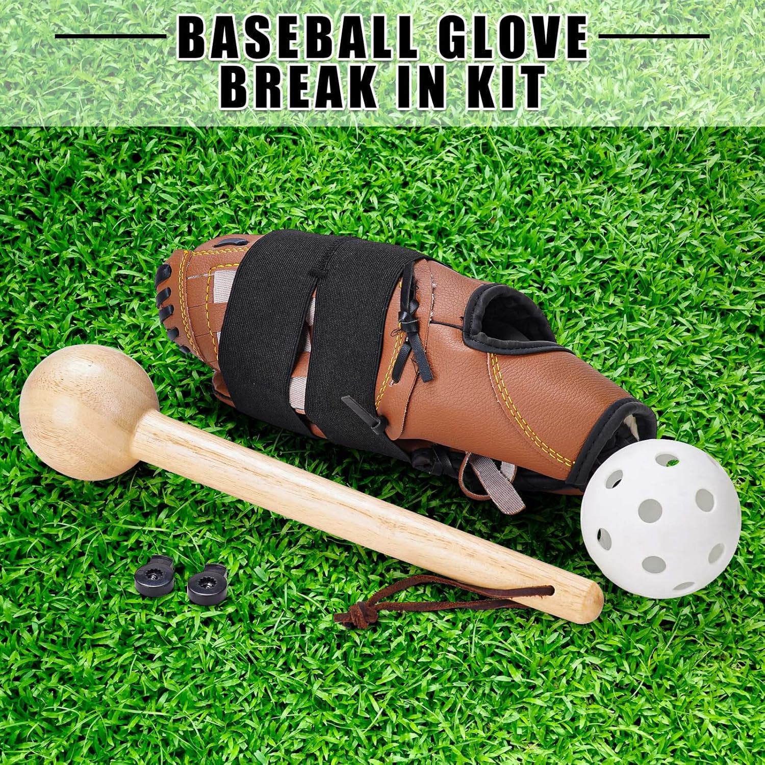 Kit de guante de béisbol para hombres y adultos, mazo de guante de béisbol de estructura de una sola pieza, guantes de béisbol de madera, martillo