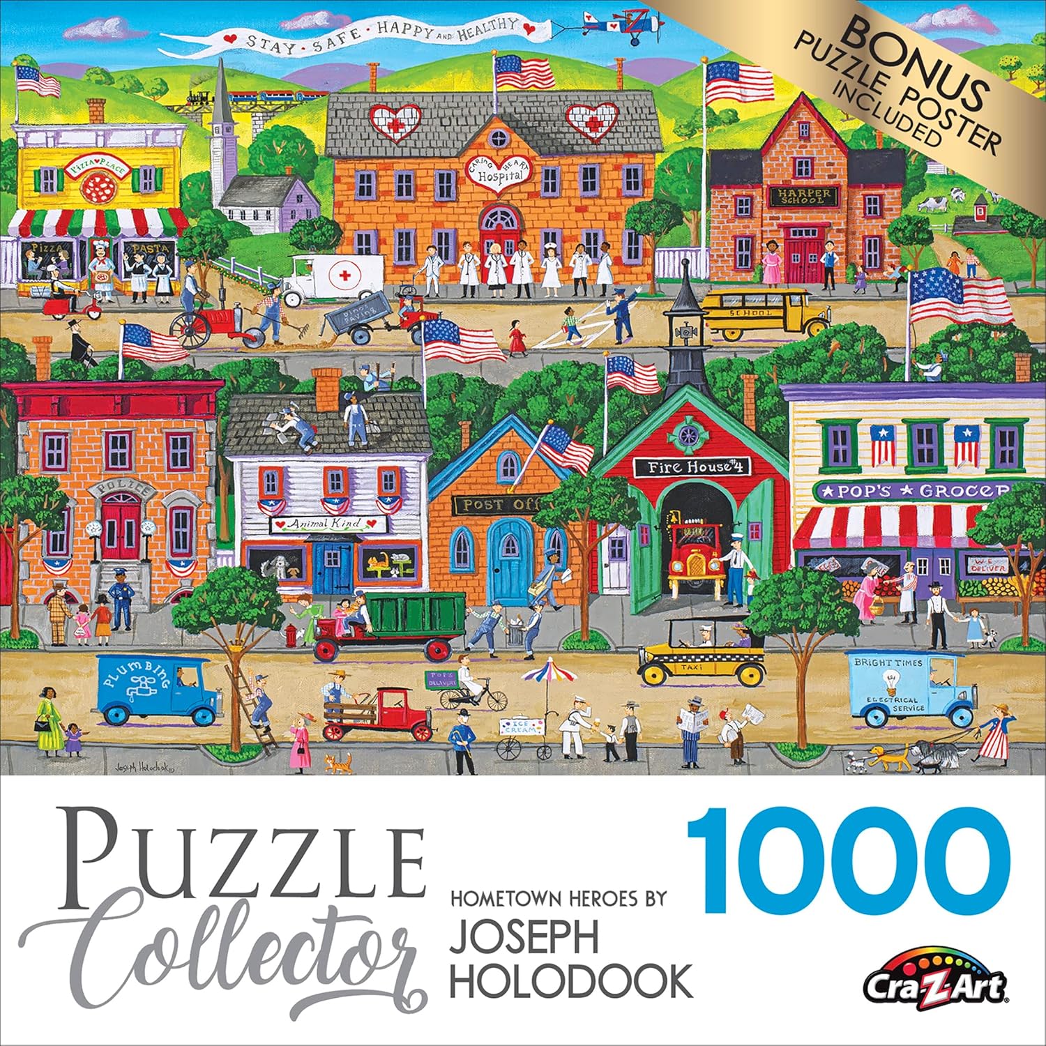 Cra-Z-Art – RoseArt – Coleccionista de rompecabezas – Hometown Heroes – Rompecabezas de 1000 piezas