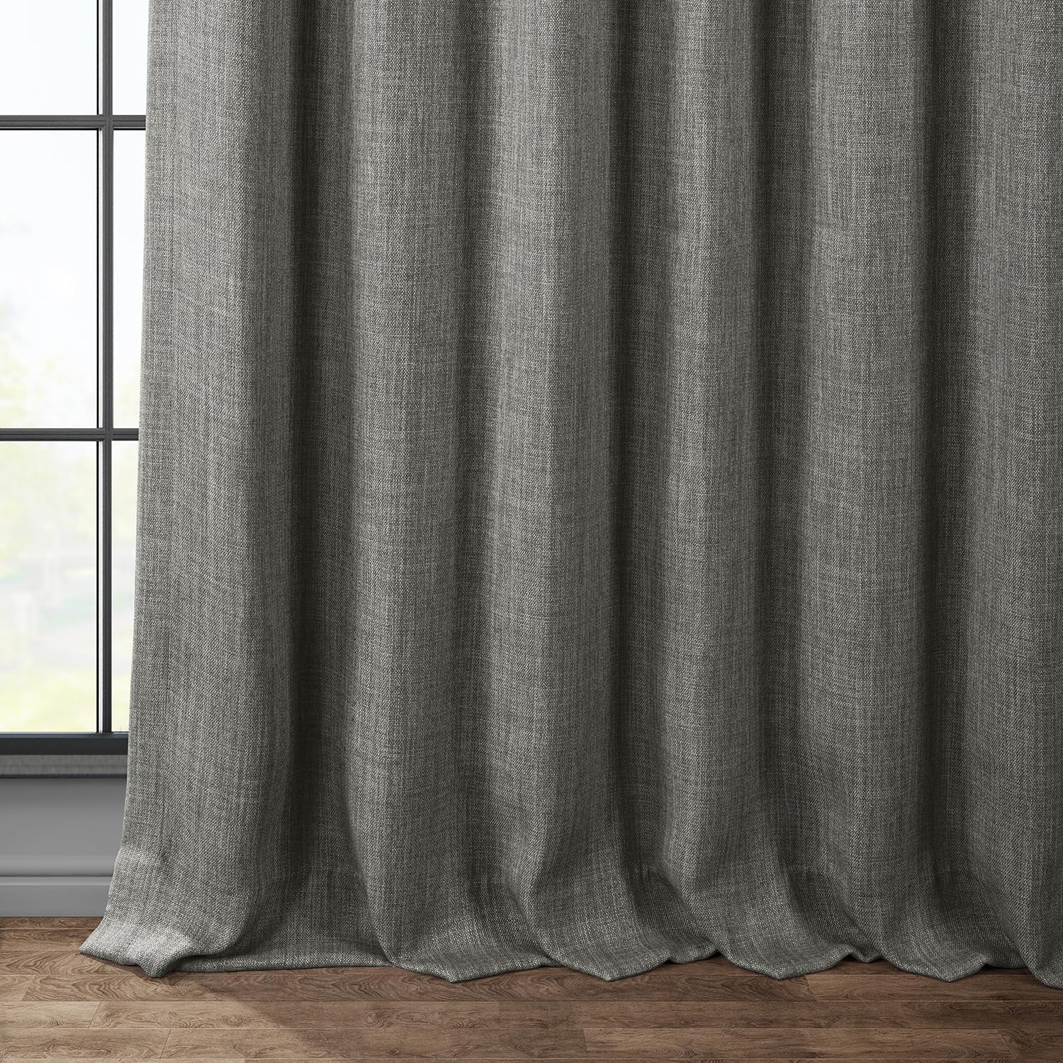 HPD Half Price Drapes – Cortina de lino sintético para oscurecer la habitación, dormitorio y sala de estar, 1panel, 50pulgadas de ancho x