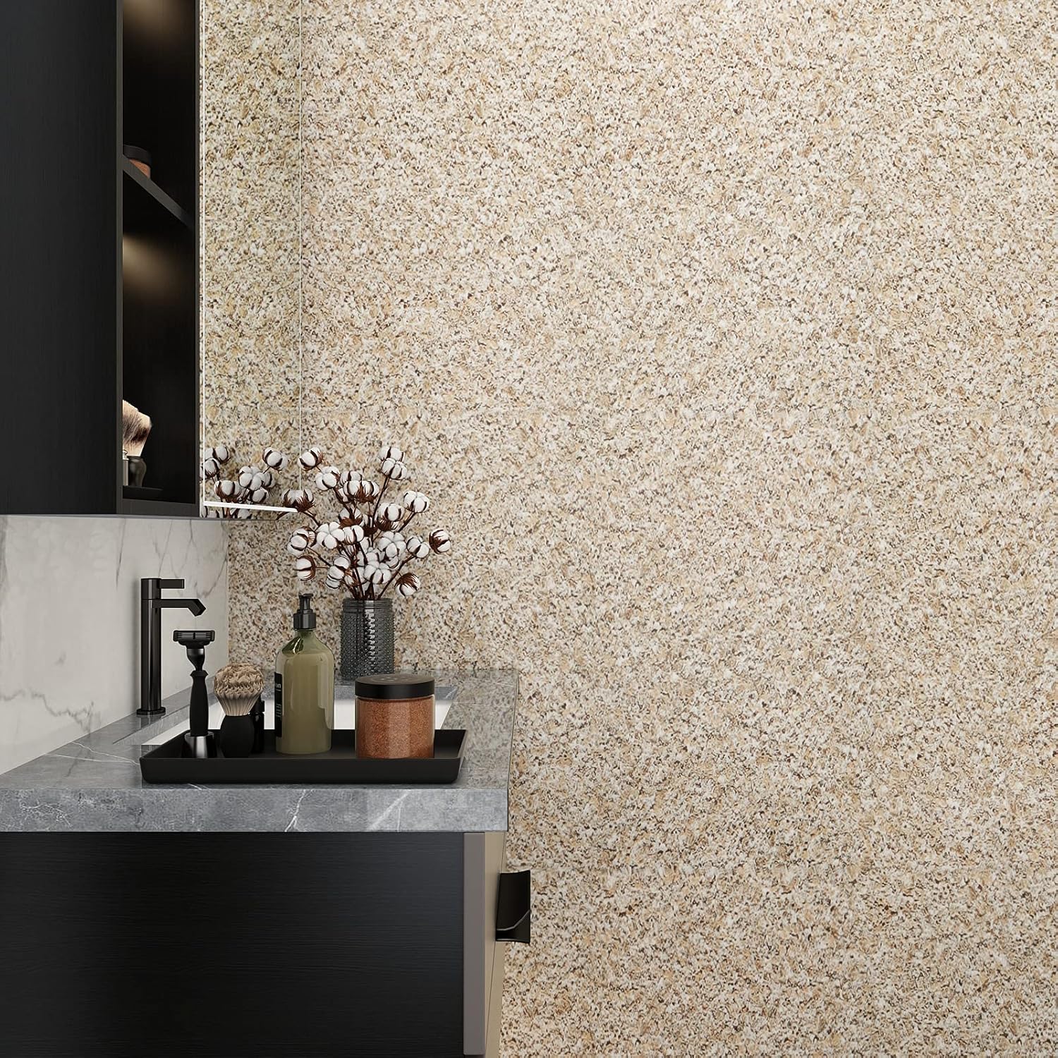 VEELIKE Papel adhesivo de granito de 15.7 x 118 pulgadas para encimeras, impermeable, autoadhesivo, papel tapiz de granito para encimeras de cocina,