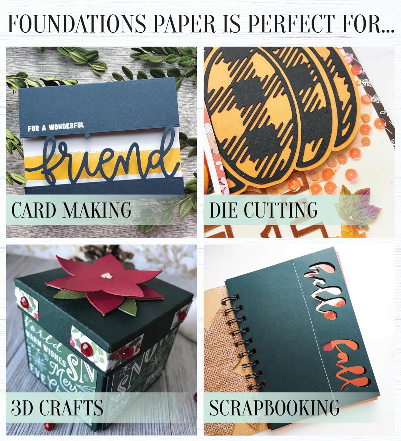 Cardstock Warehouse Foundations Barely Gray – 12 x 12 pulgadas – 100 libras  9.52 ozm, papel de cartulina 100% reciclado, 25 hojas