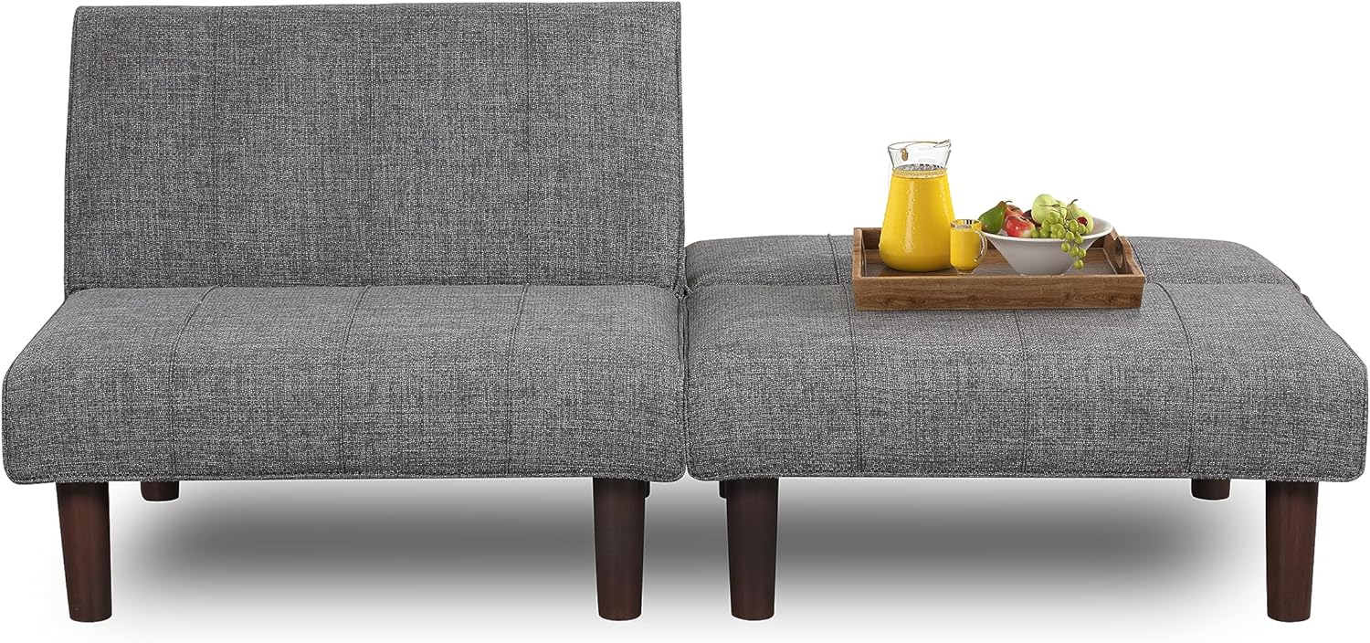 Sofá futón pequeño, silla futón convertible tapizada, moderna, sin brazos, cómodo, mini sofá para espacios pequeños, sala de estar, apartamento,