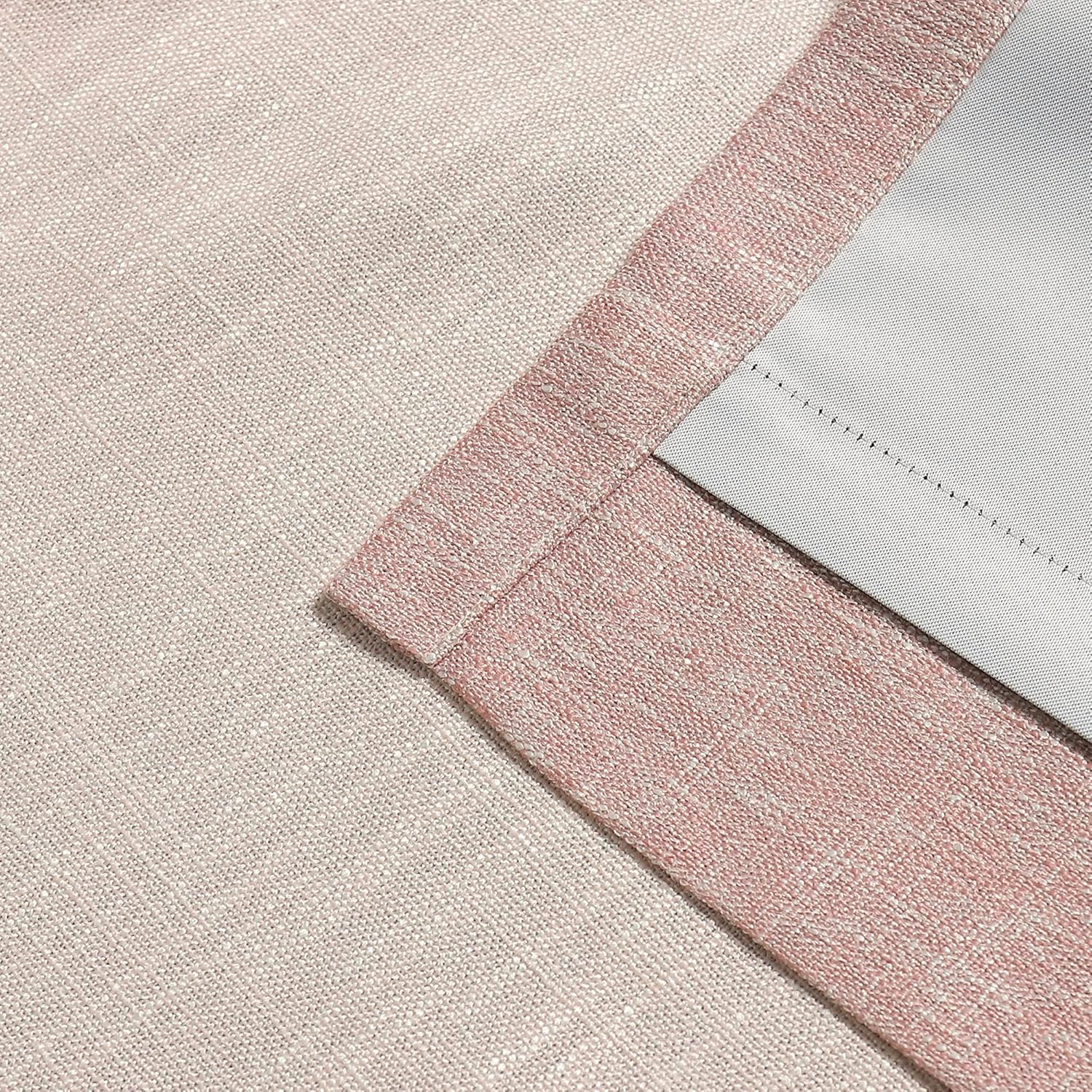 Vision Home Cortinas opacas de color rosa degradado de 63 pulgadas para habitación de niñas, color blanco crema degradado y rubor, juego de