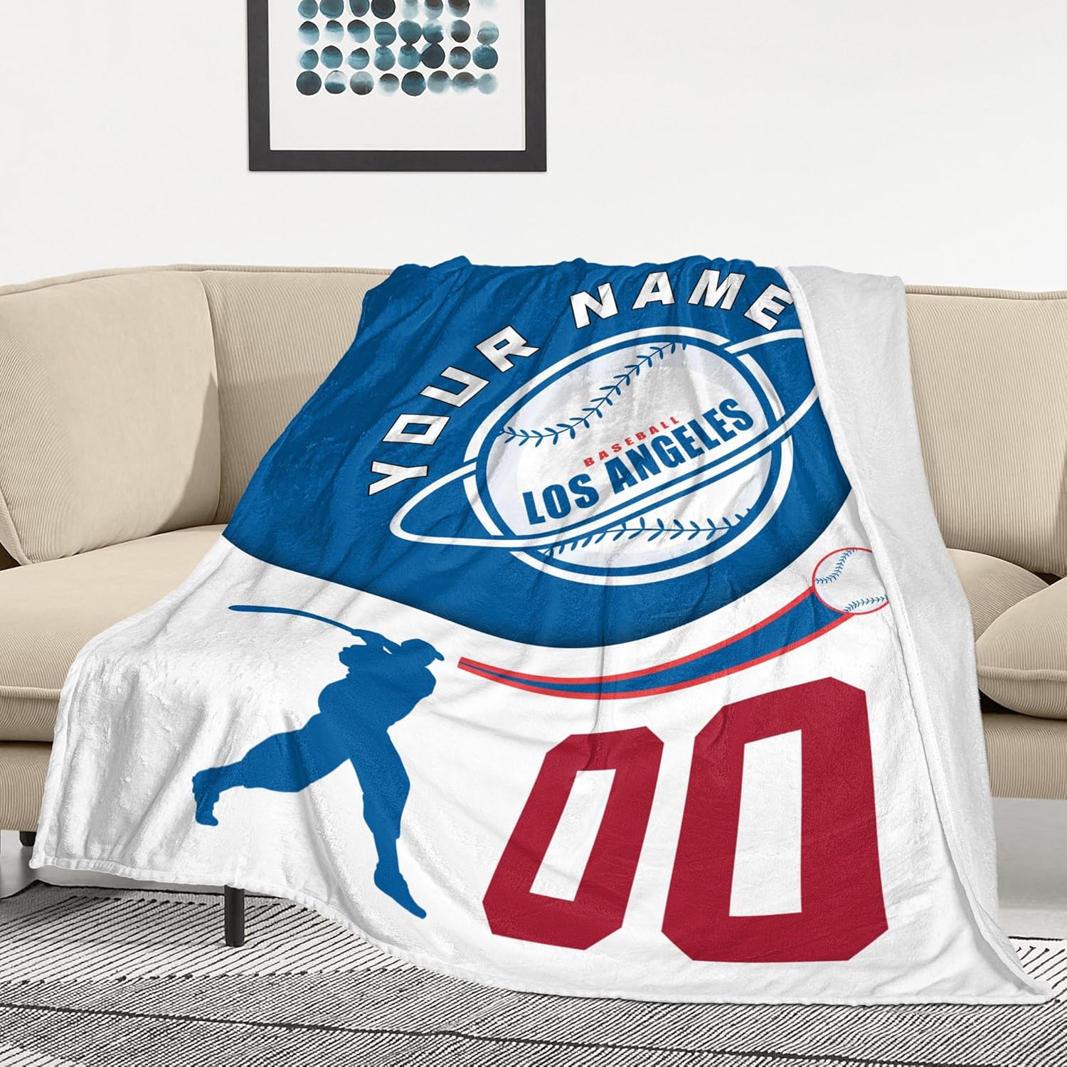 Manta personalizada con nombre de Los Ángeles, para hombres, mujeres, niños, regalos para fanáticos, 30 x 40 pulgadas, 40 x 50 pulgadas, 50 x 60