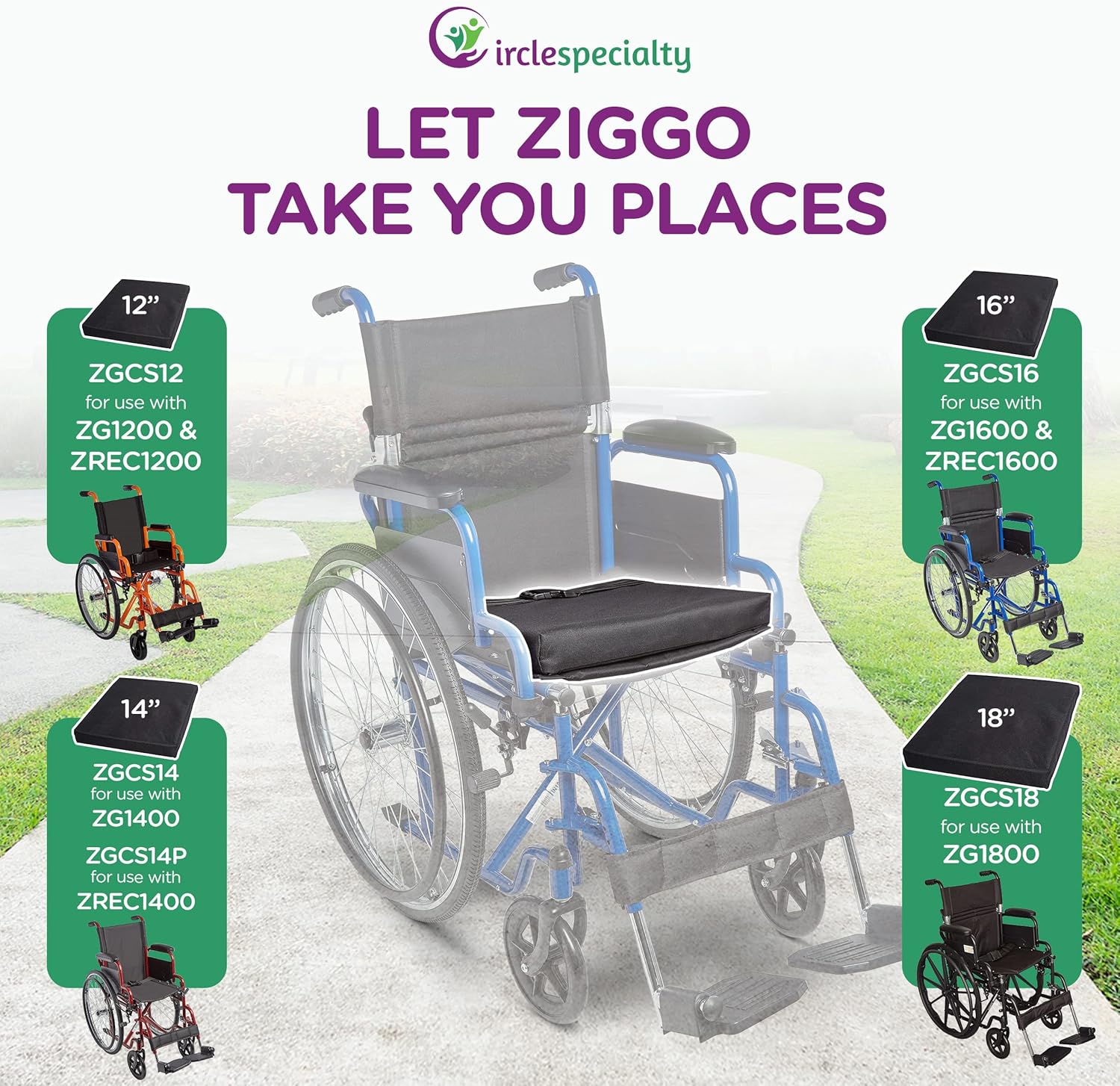 Ziggo – Cojín universal para sillas de ruedas pediátricas plegables para niños, adolescentes y adultos jóvenes