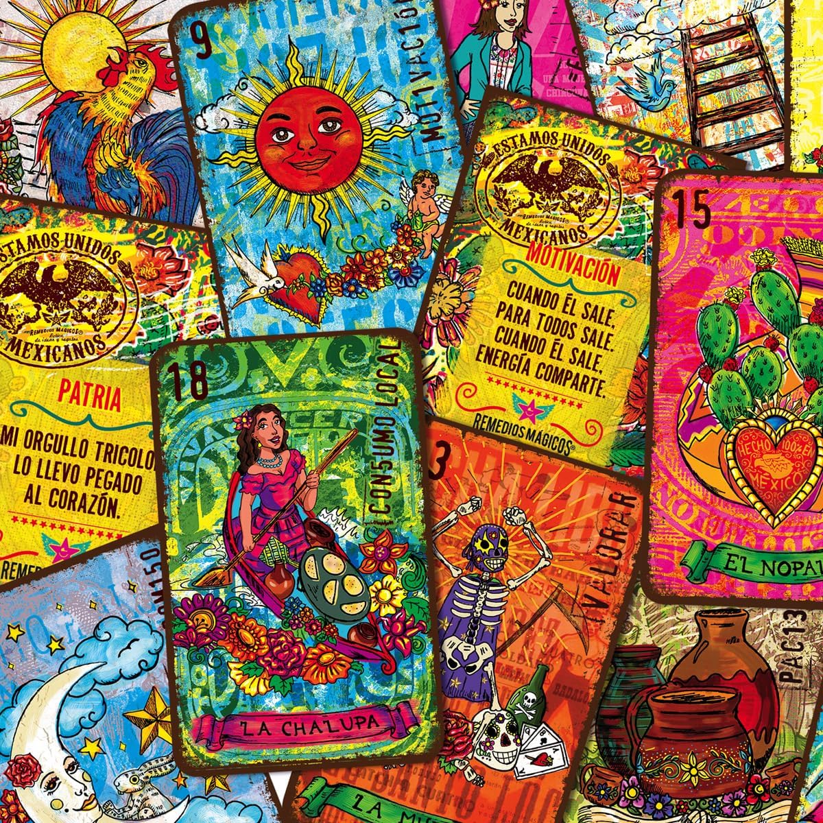 Deluxe Mexican Loteria como se ve en Shark Tank México – Set de bingo mexicano – La forma más divertida de aprender valores y español (Lotería de