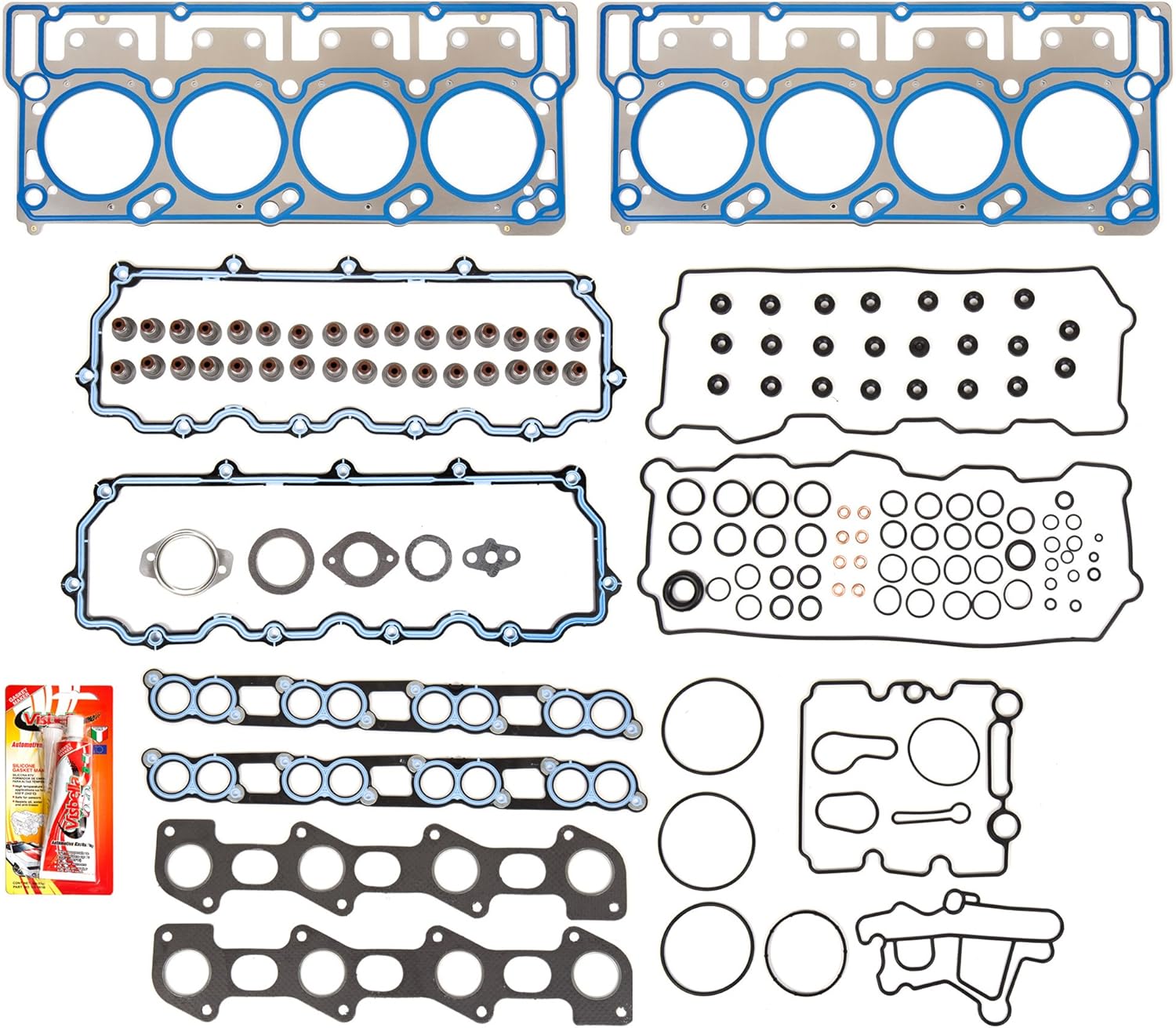 Compatible con Ford F-250 F-350 F-550 E-350 E-350 6.0 Diesel Turbo Cilindro Set (con pasadores de 0.787 in)