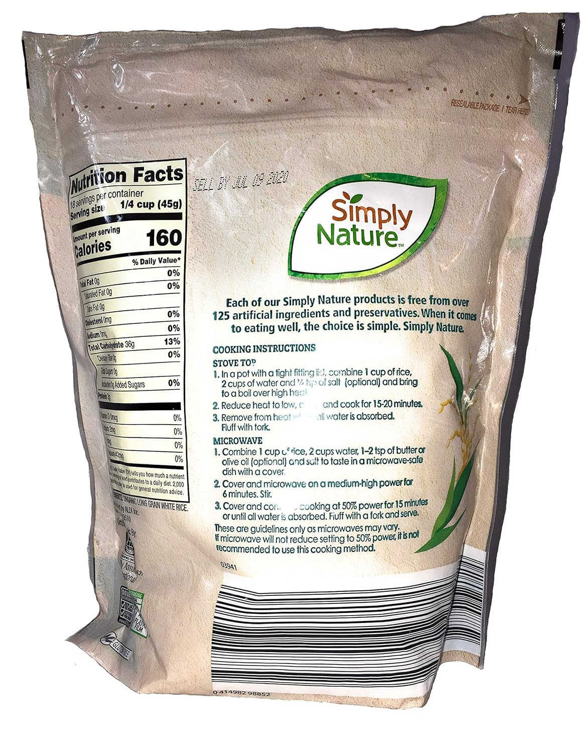 Simply Nature Arroz blanco orgánico