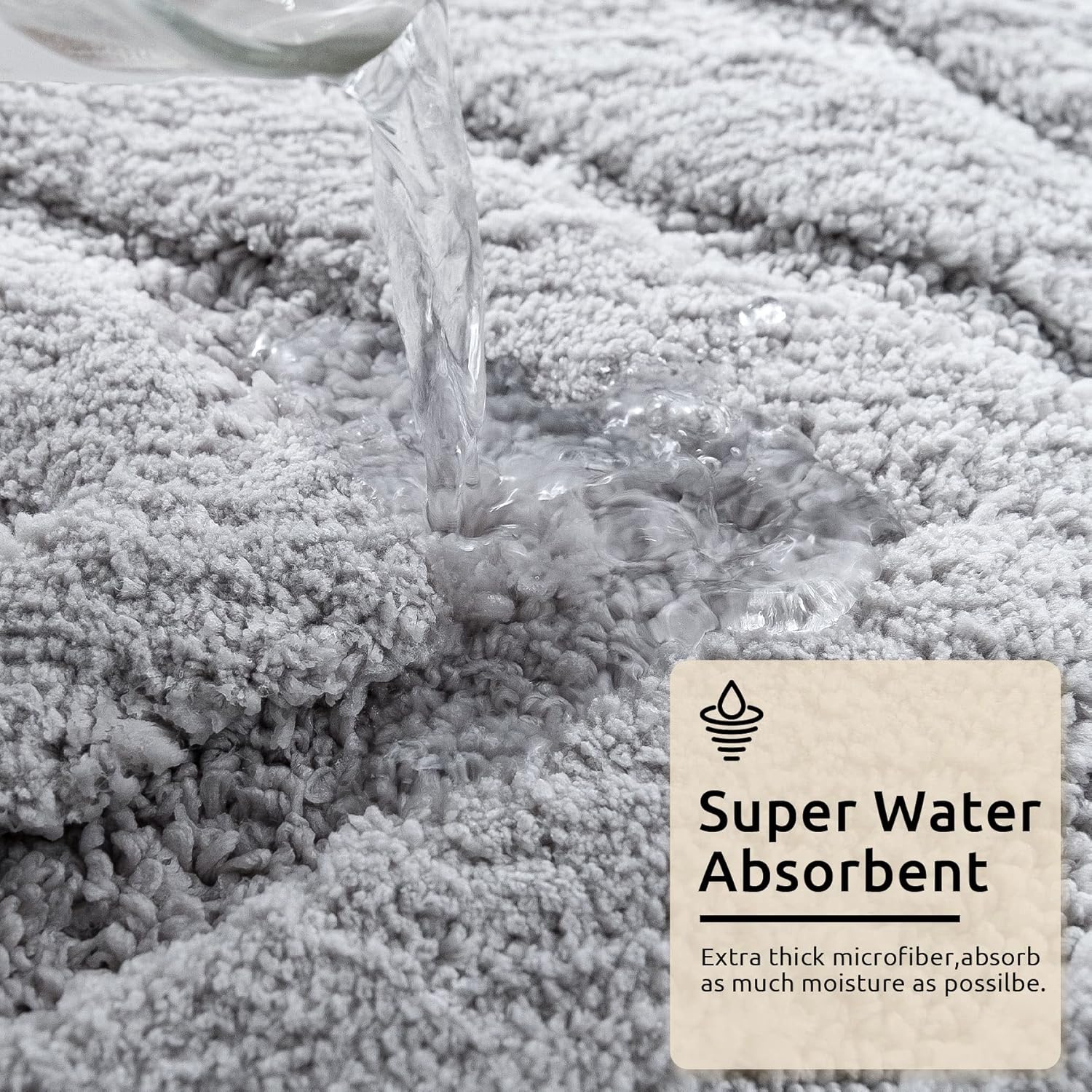 DEXDE Alfombra de baño pequeña, antideslizante, geométrica, de lujo, suave, lavable, para baño, ducha, cocina, entrada, decoración moderna, 17 x 20