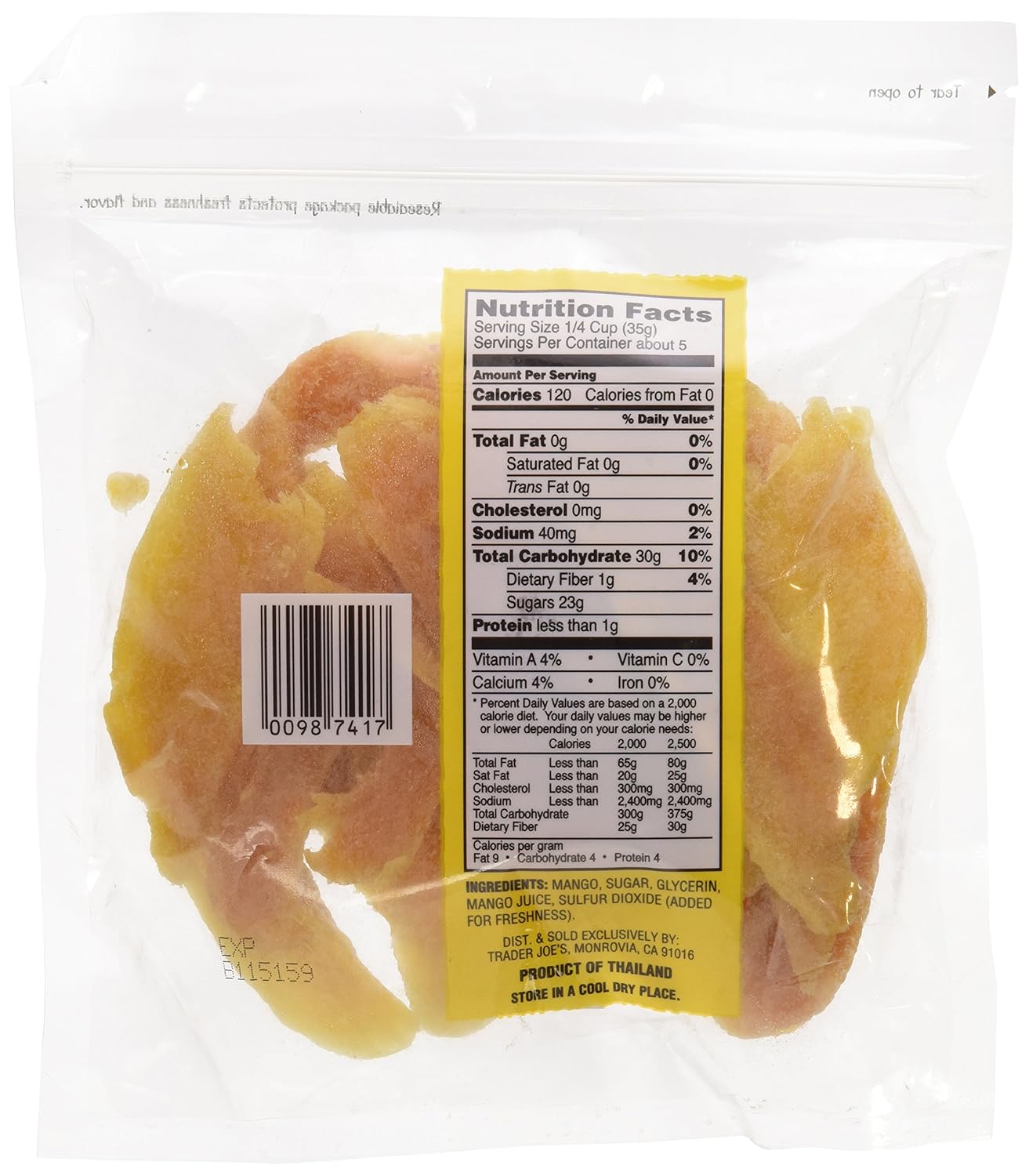 Trader Joe’s – Mango suave y jugoso de frutas secas (paquete de 3)