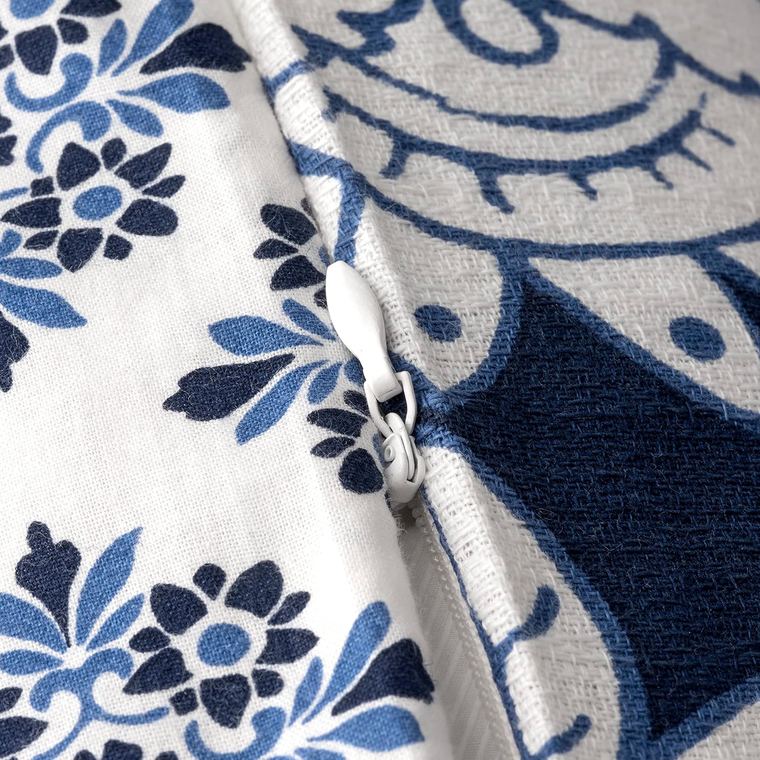 MARTHA STEWART Kyra – Juego de funda de edredón tamaño Queen, 3 piezas, 1 funda de edredón, 2 fundas de almohada, algodón percal, suave, reversible,