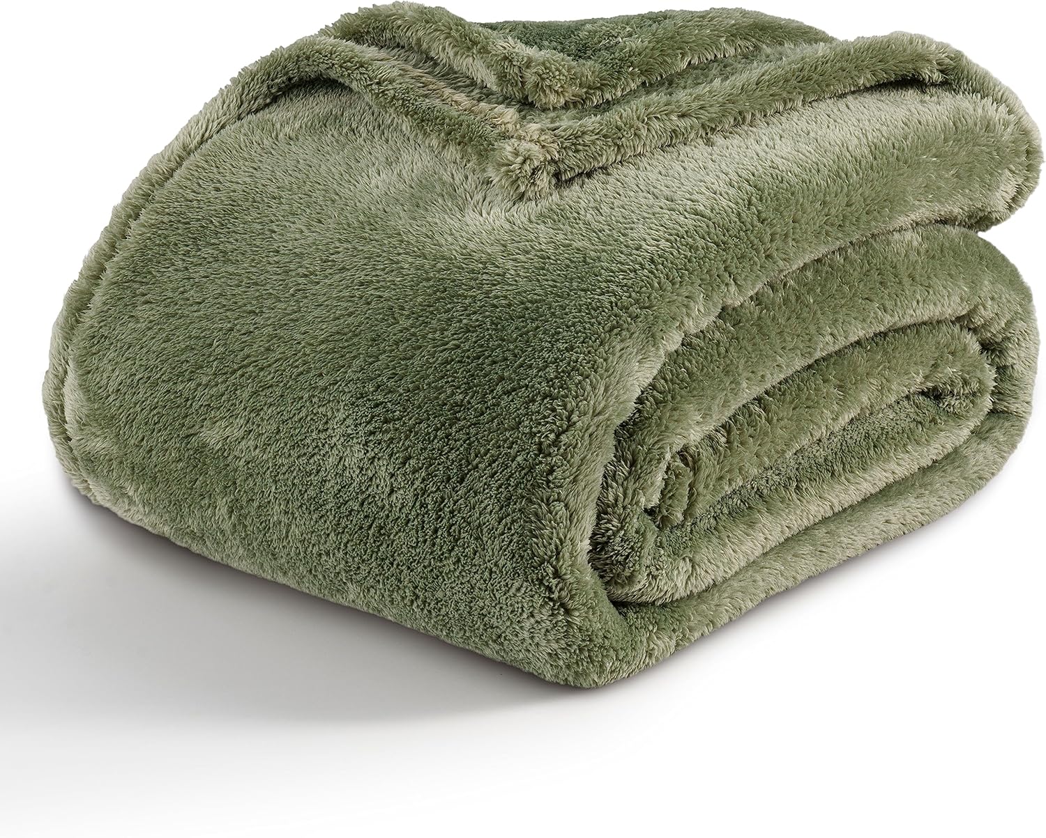 Berkshire Blanket Manta clásica de felpa extra-Fluffy, manta de cama tamaño Queen, suave y mullida manta de pelo largo para sofá, cama, verde salvia