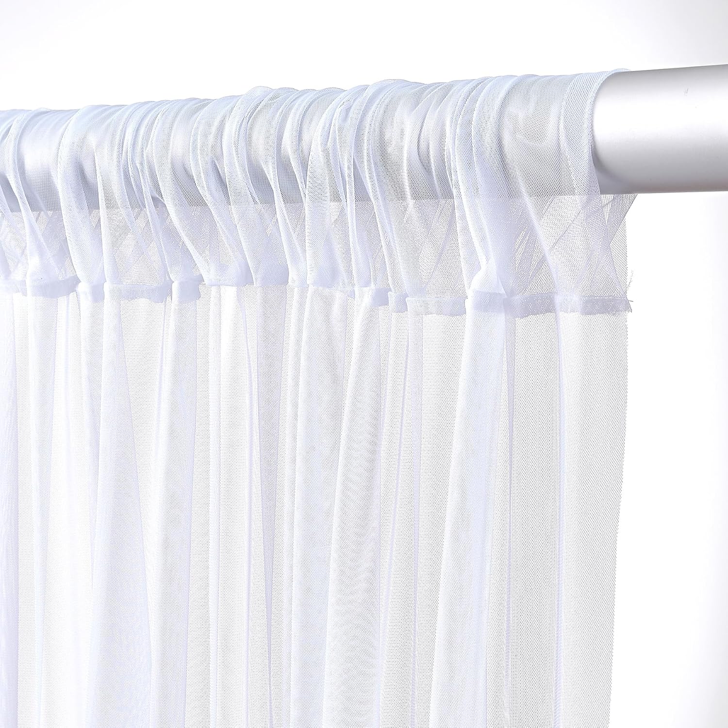 Cortinas de fondo blancas transparentes para bodas, elegantes cortinas de telón de fondo para baby shower, fiestas de 10 x 8 pies