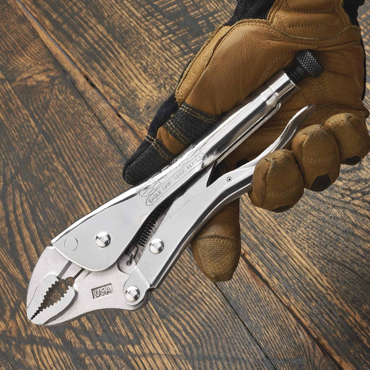 Malco Eagle Grip LP10WC – Alicates curvados de bloqueo de mordaza de 10 pulgadas con cortador de alambre