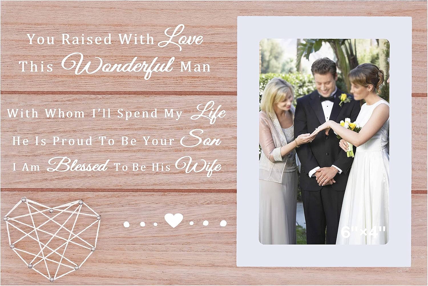 Marco de fotos de regalo para la madre del novio de la novia, tú criaste con amor a este maravilloso hombre, soy bendecido para ser su esposa,
