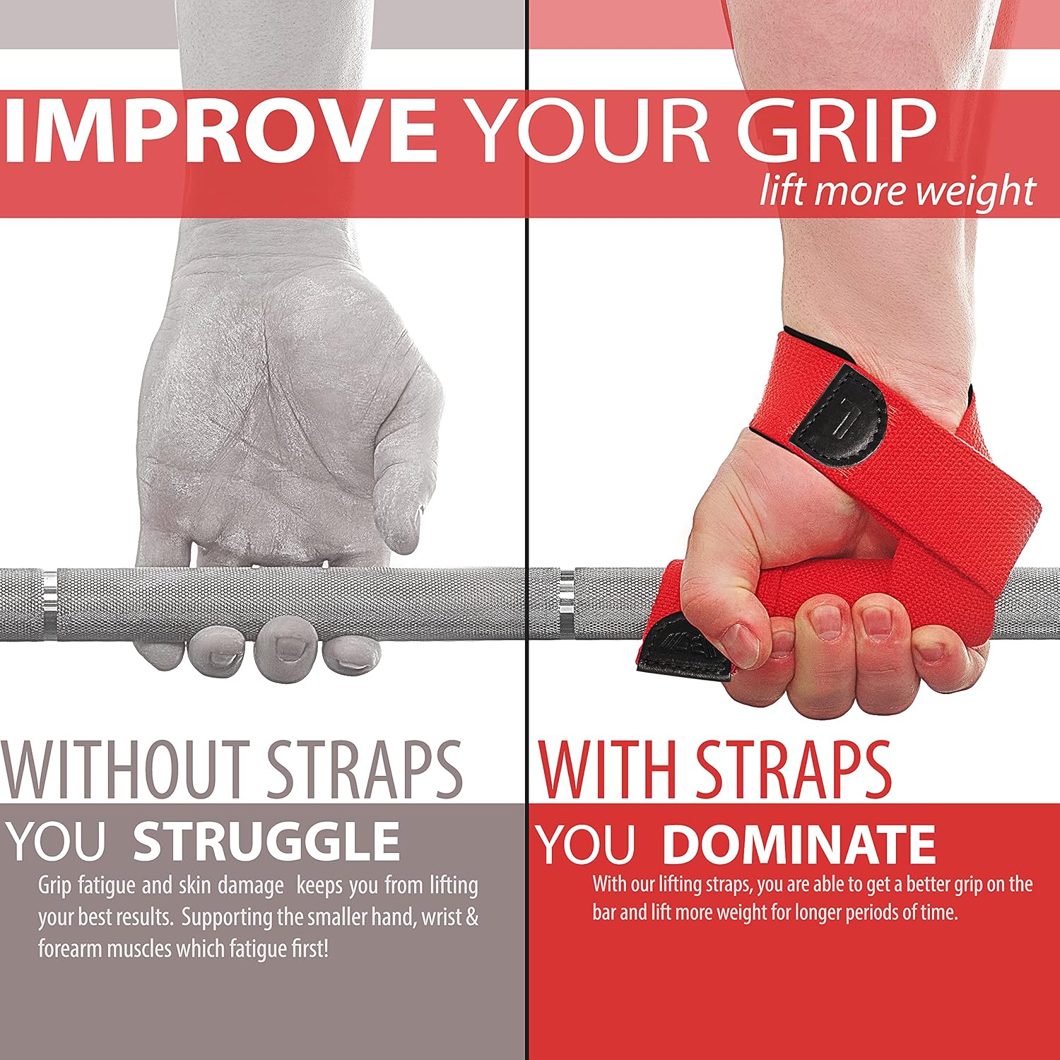 WARM BODY COLD MIND Lasso – Muñequeras de levantamiento para entrenamiento cruzado, clasificadas en 770 libras, vendas de mano para levantamiento de