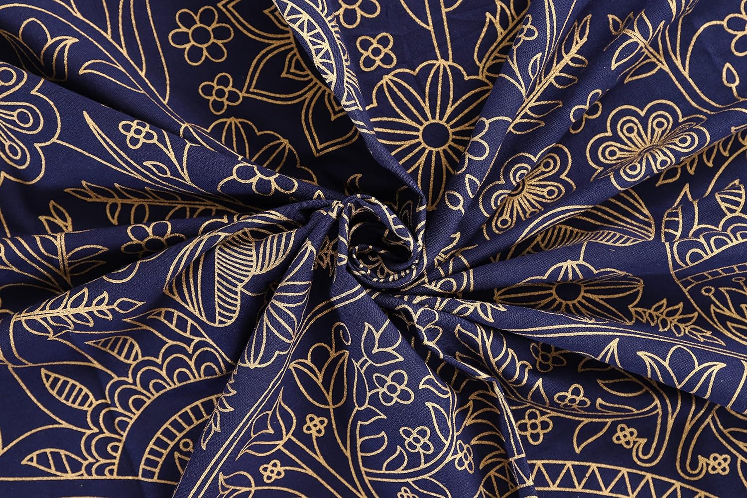 Popular Handicrafts India Hippie Mandala Bohemia Hermoso Bosquejo Cortina Cortina Dormitorio Sala Balcón Cenefa Paneles Azul Oro