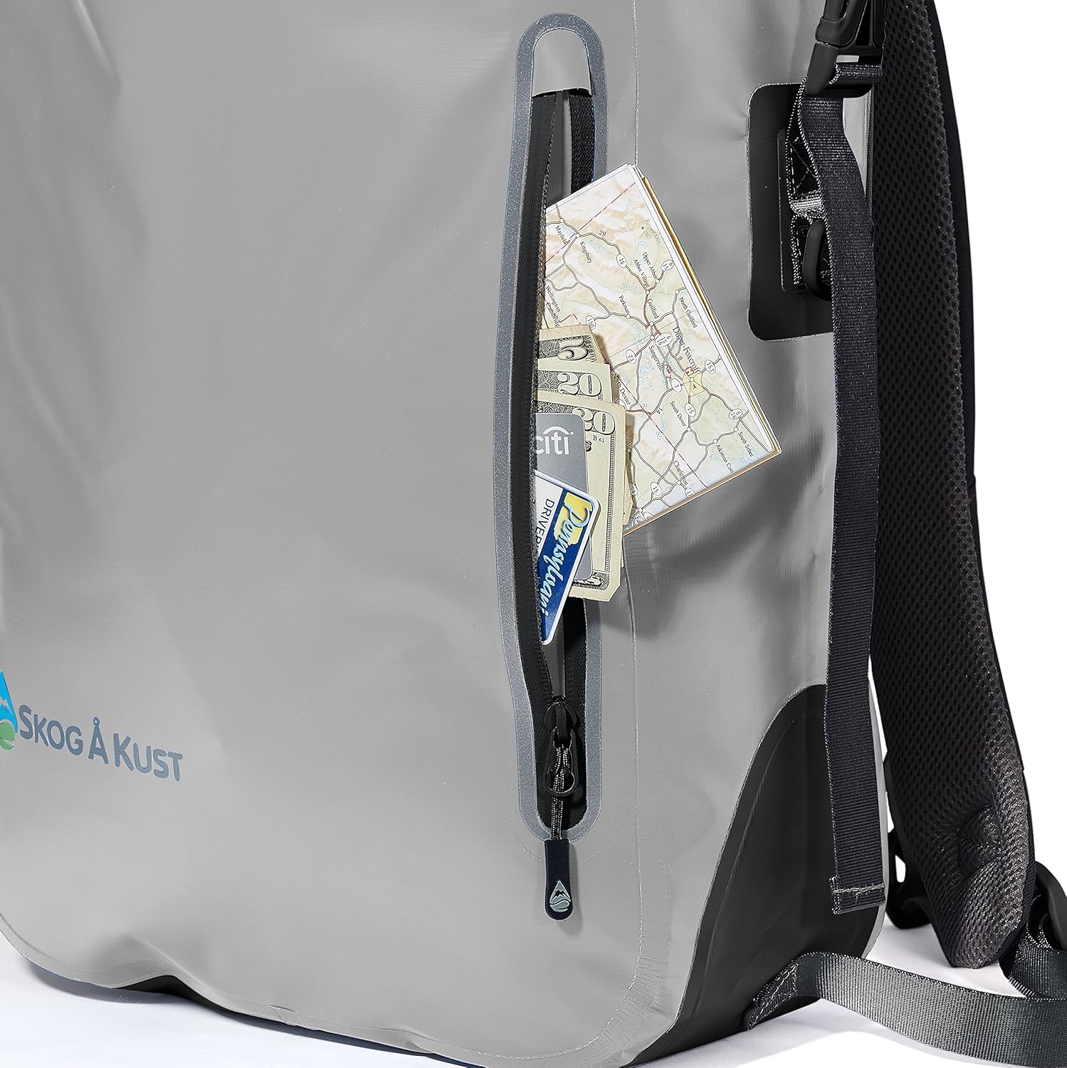 Skog Å Kust BackSåk – Mochila impermeable con bolsillo exterior con cremallera, para kayak, rafting, navegar, natación, camping, senderismo, playa,