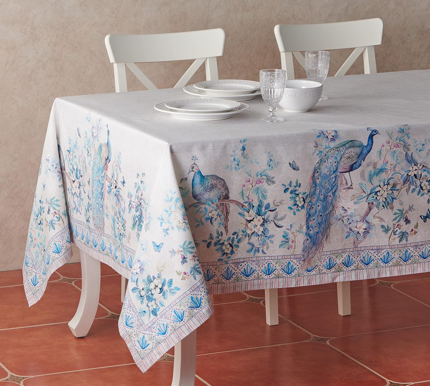 Maison d’ Hermine Mantel rectangular decorativo de 100% algodón peinado de alta calidad, lavable, para cocina, fiestas de bufé y campamento, color